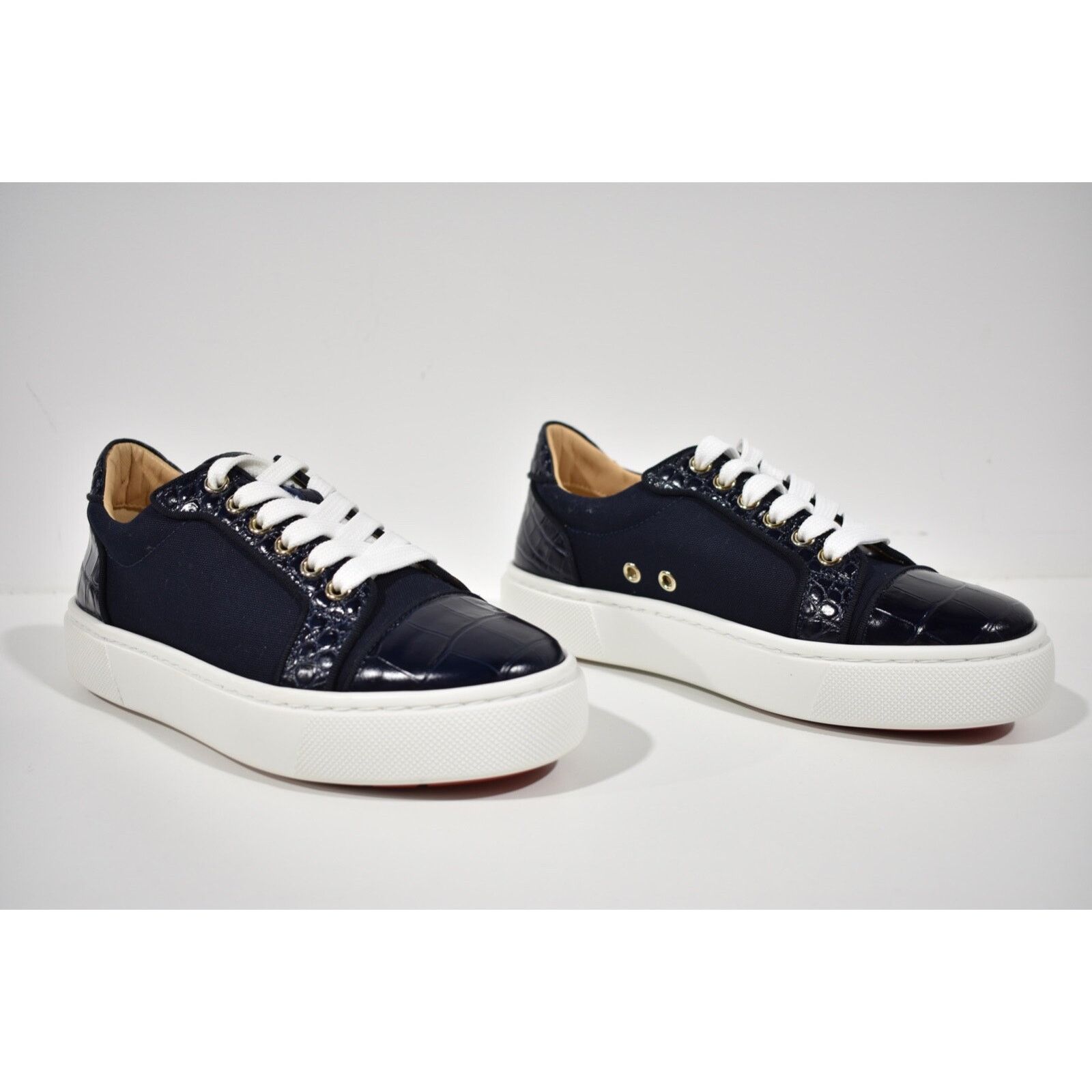 Christian Louboutin Christian Louboutin Blue Flat Lace Up Low Top Sneaker 36.5 Size US 6.5 / IT 36.5 - 4 Thumbnail