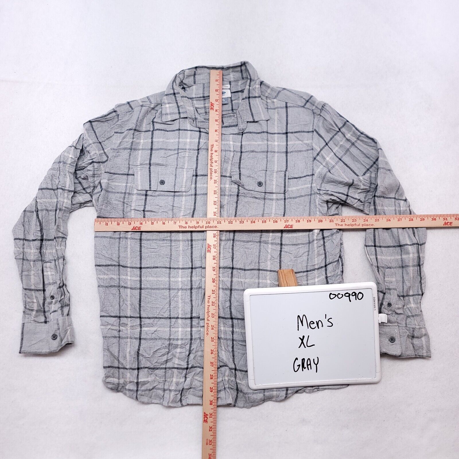 Old Navy Old Navy Windowpane Flannel Shirt Mens Size Extra Large XL Size US XL / EU 56 / 4 - 6 Thumbnail