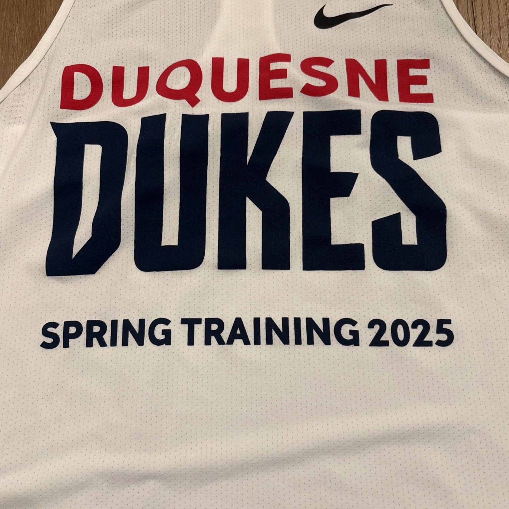 Nike NIKE PRO Duquesne Dukes White Tank Top Womens Activewear Size L Razor Back 2025 Size L / US 10 / IT 46 - 2 Thumbnail