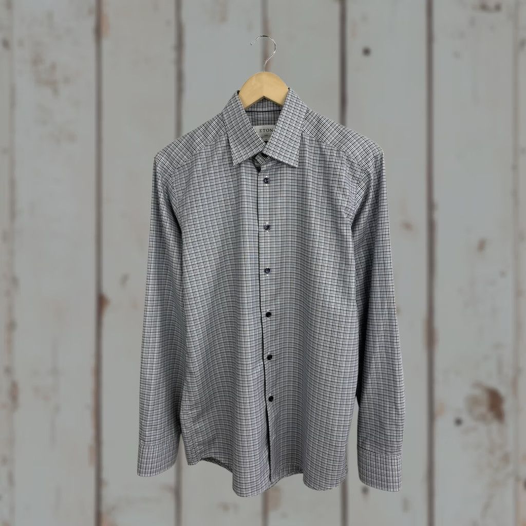 Eton ETON Slim Fit Micro Check Dress Shirt Multicolor M Mens Size 40R - 1 Thumbnail