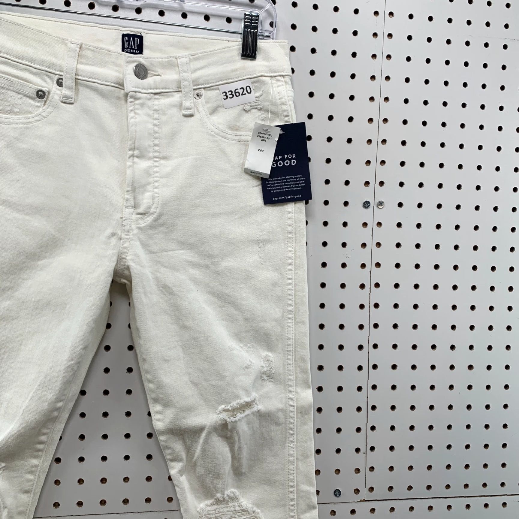 Gap GAP White Denim Jeans Womens Petite 26 Slim Straight Casual 26P NWT Size 26" / US 2 / IT 38 - 7 Thumbnail