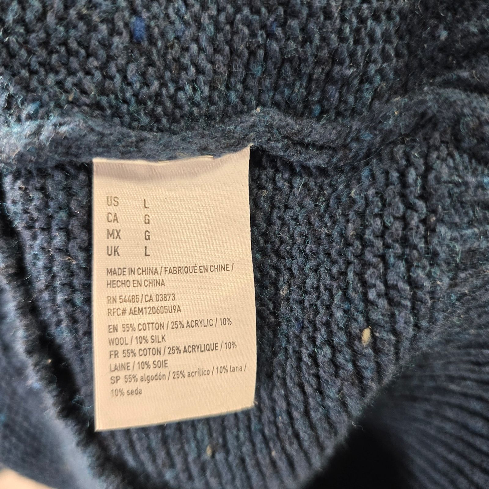 American Eagle Outfitters Men's American Eagle Speckled Blue Knit Sweater Hoodie Large Size US L / EU 52-54 / 3 - 5 Thumbnail