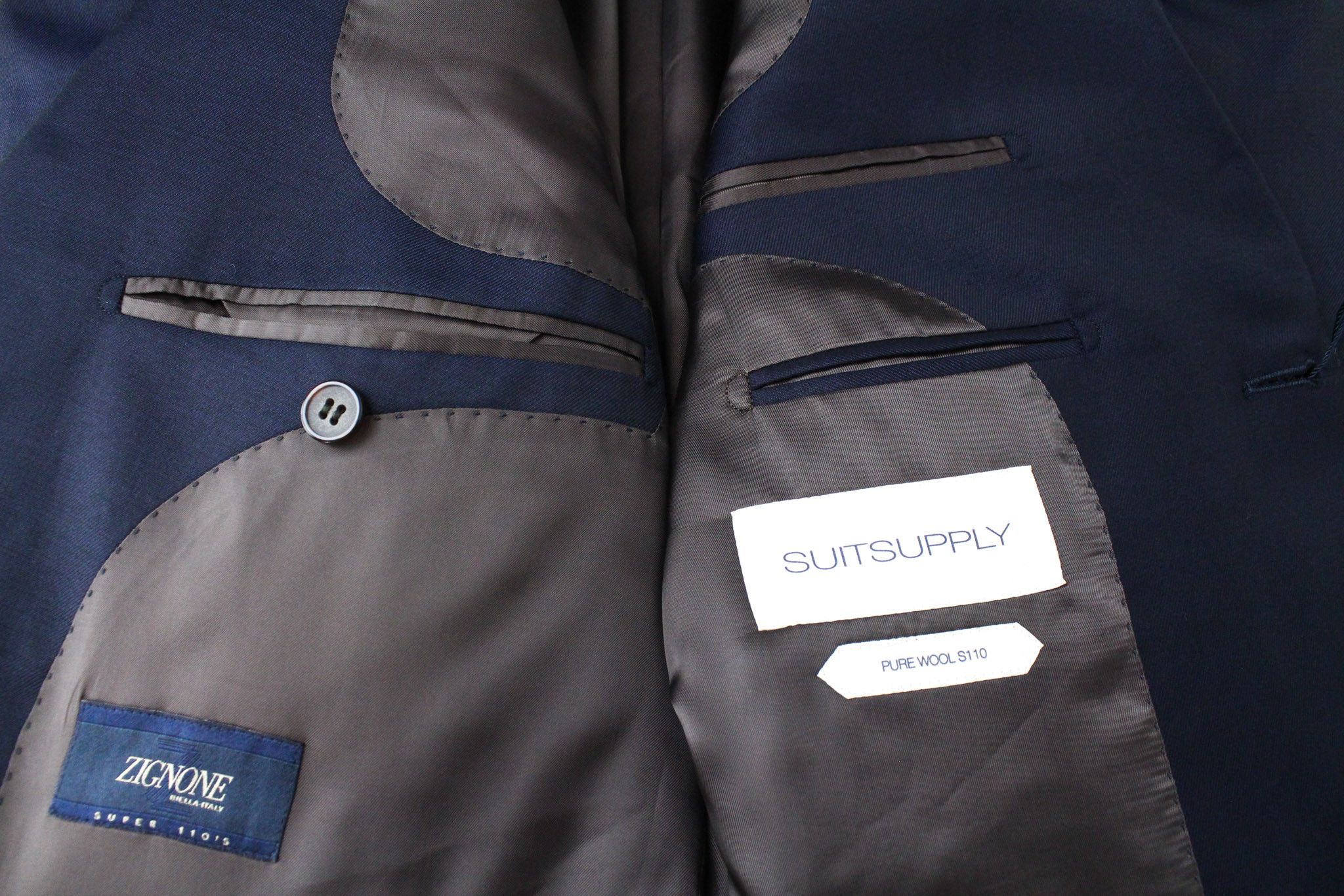 Suitsupply NAPOLI UK44R Navy Wool S110 Suit 67738 Size 44R - 8 Thumbnail