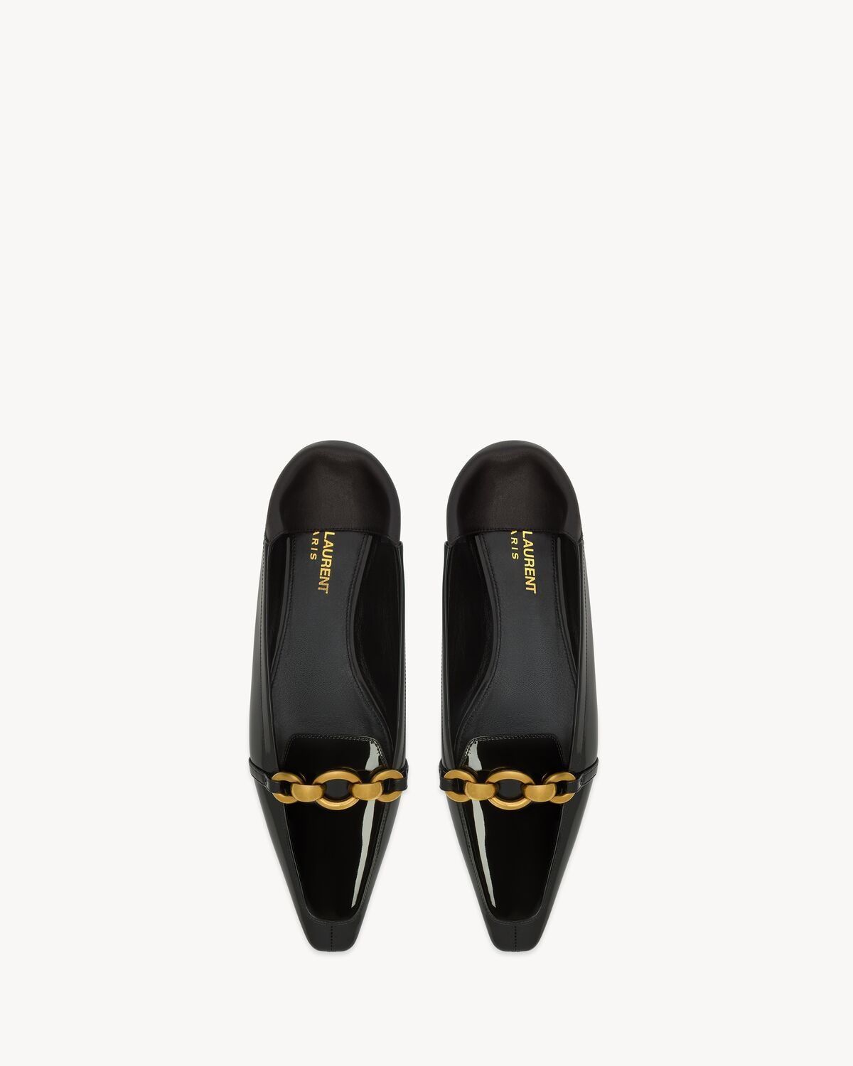 Saint Laurent Paris oc11z1125 Le Maillon Slippers in Patent Leather in Black Size US 8.5 / IT 38.5 - 1 Thumbnail