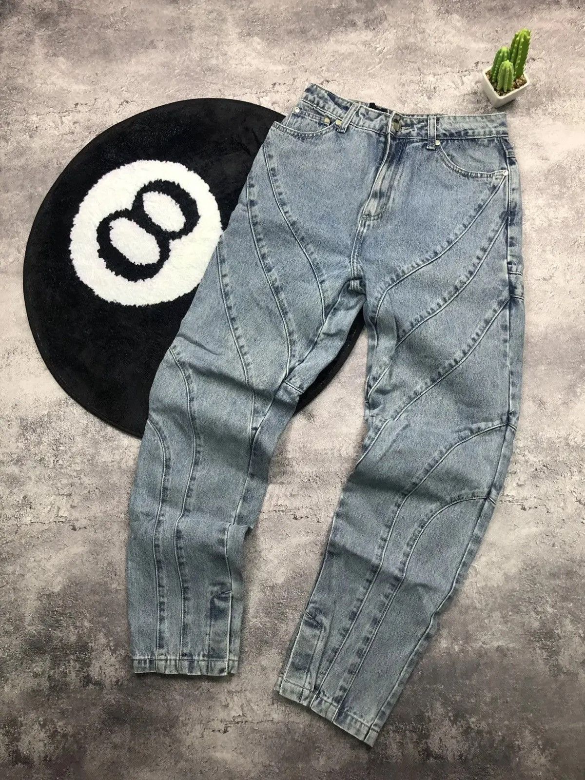 Maniere De Vior MANIERE DE VOIR Vintage Hype Avantgarde Jeans Striped Y2k Size 26" / US 2 / IT 38 - 2 Thumbnail