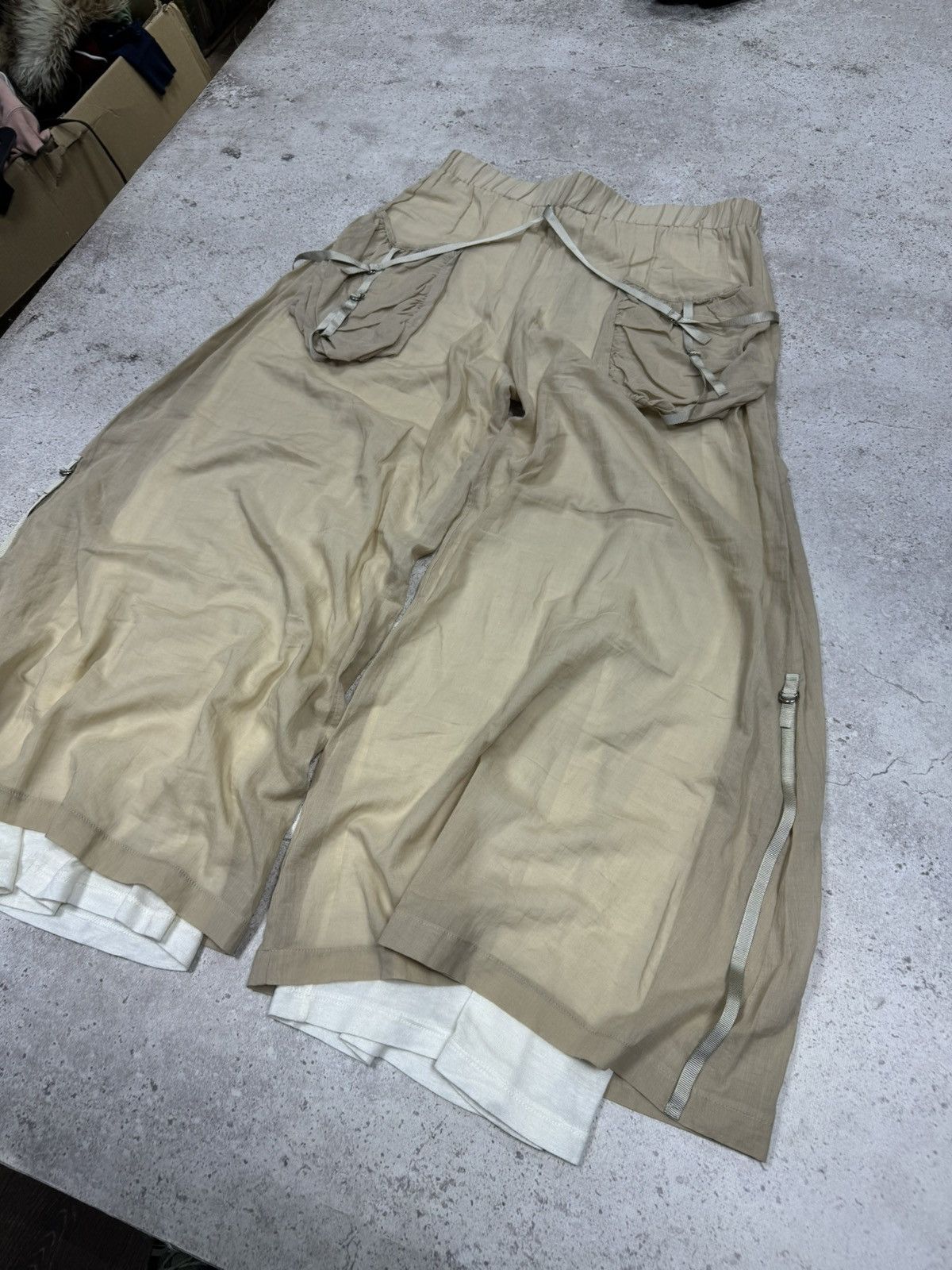 If Six Was Nine × Japanese Brand × Yohji Yamamoto Vintage Bandage Two-layer Yohji Yamamoto Style Pants Size US 31 - 5 Thumbnail
