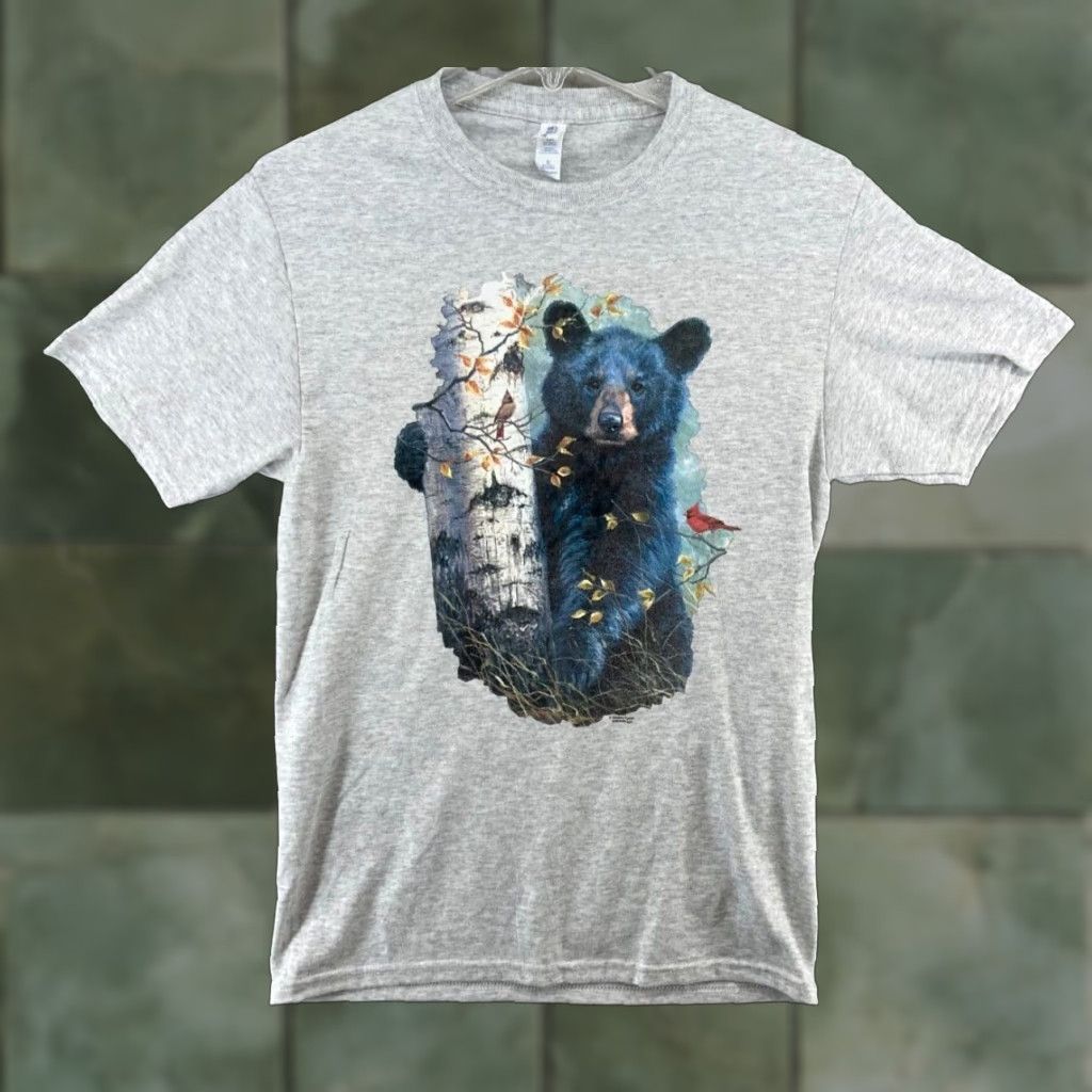 Jerzees Abraham Hunter Mens TShirt Small Gray Black Bear Cardinal Size US S / EU 44-46 / 1 - 1 Thumbnail