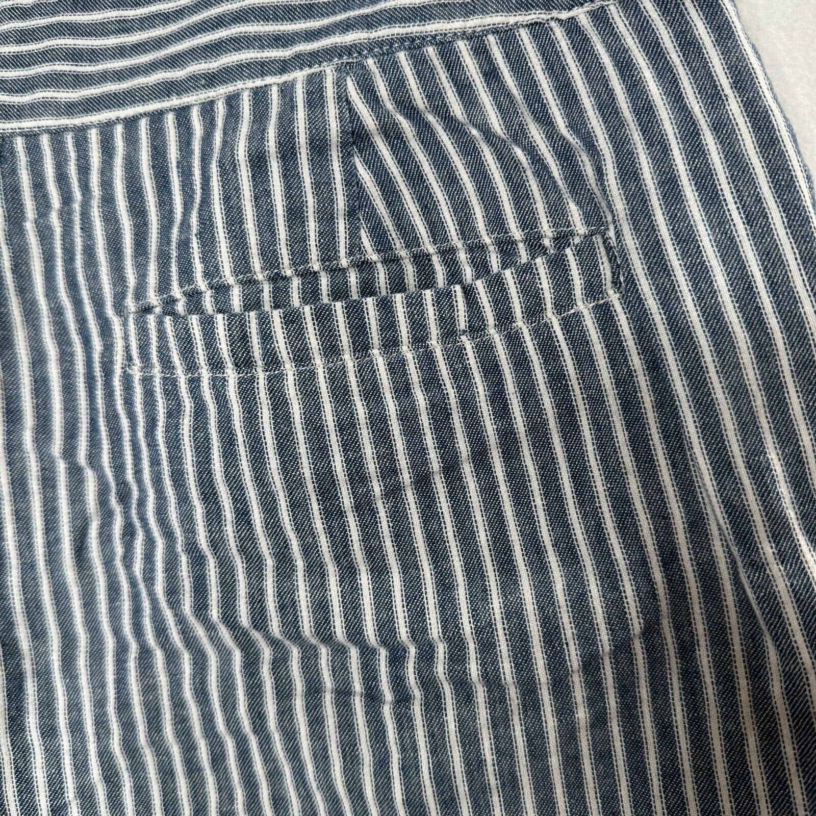 Madewell Madewell Jean Blue Striped High Waist Pockets Lace-Up Shorts Size 27" / US 4 / IT 40 - 7 Thumbnail