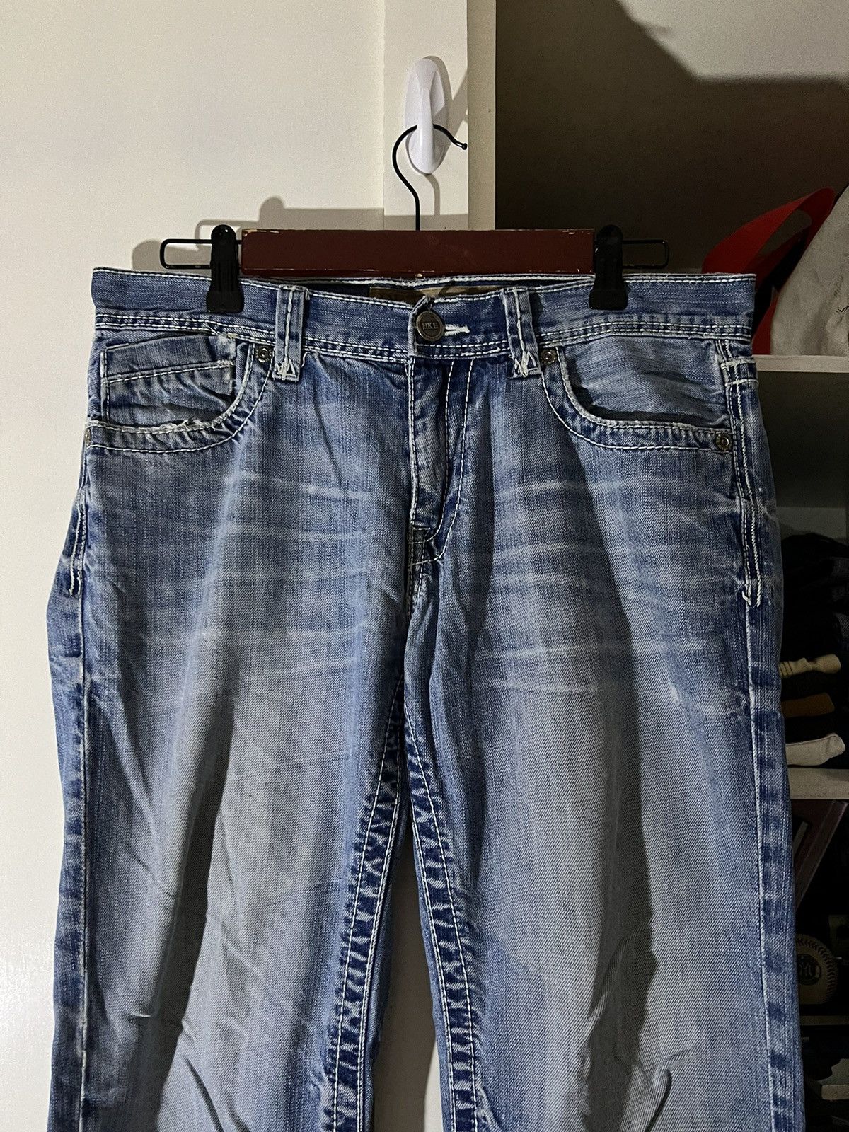 BKE BKE Faded Bootcut Flared Distressed Denim Jeans Size US 31 - 2 Thumbnail