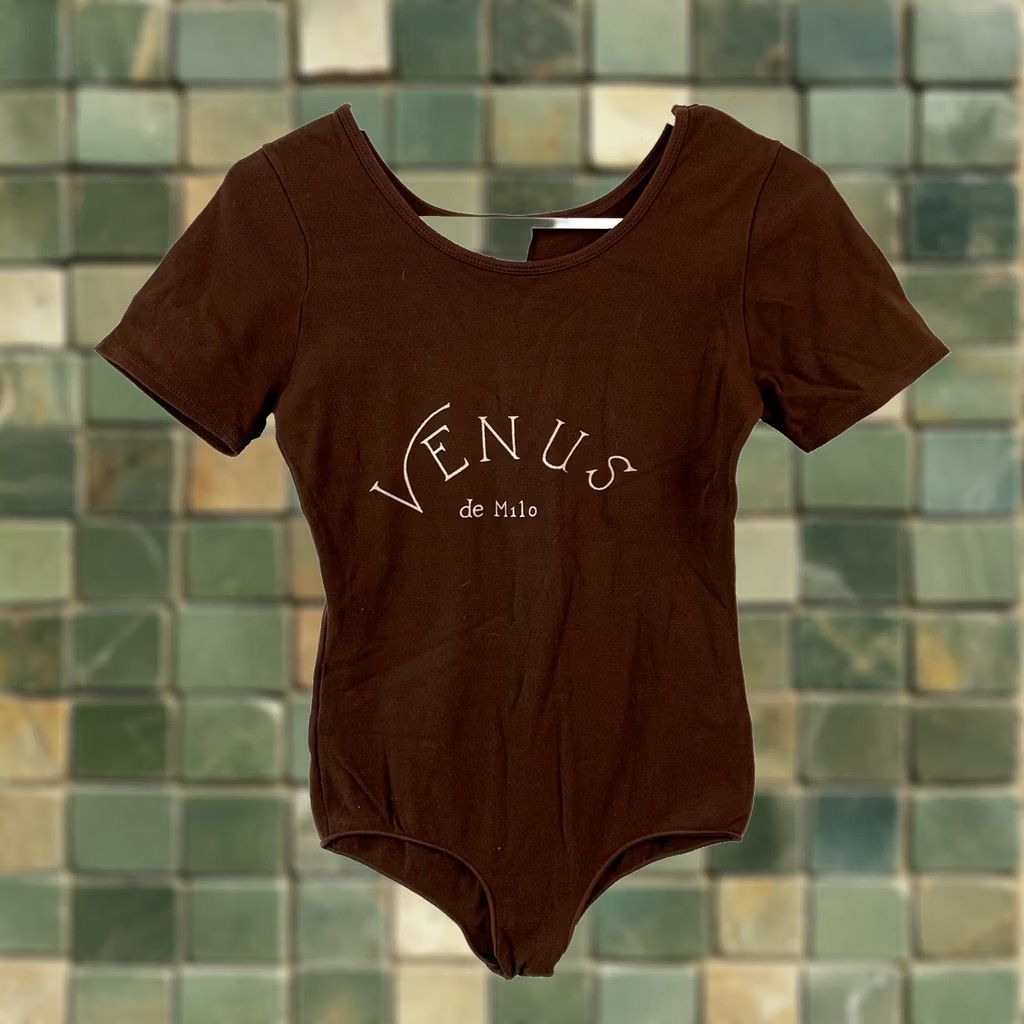 Venus VINTAGE Venus de Milo Brown Short Sleeve Bodysuit Shirt M Womens Brown 90s Crackled Screenprint Size M / US 6-8 / IT 42-44 - 1 Thumbnail
