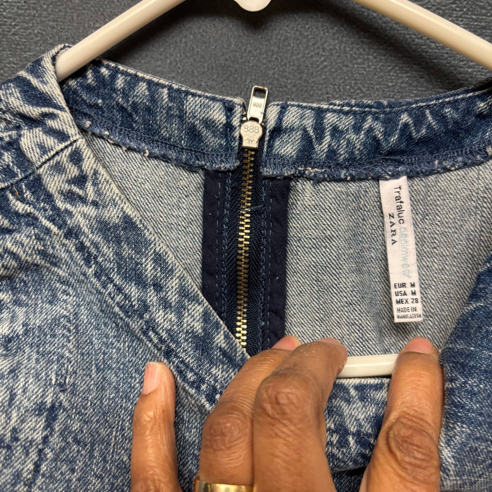 Zara Zara Trafaluc Denim Blouse Asymmetric Retro 80 Style Rock Size M / US 6-8 / IT 42-44 - 5 Thumbnail