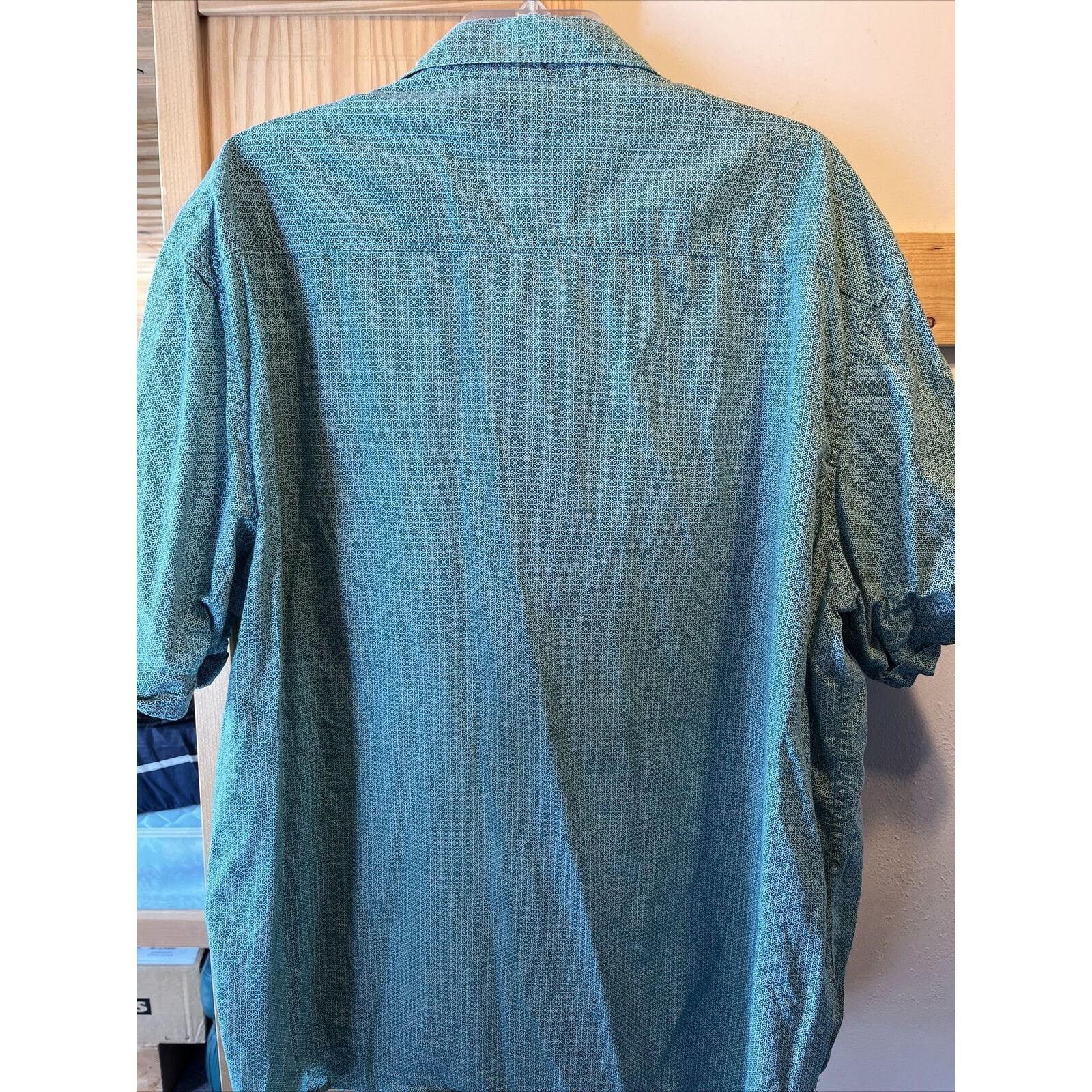 Other Across The Pond Men’s 3X Blue Green Button Down Cotton Shirt Size US XXL / EU 58 / 5 - 9 Thumbnail