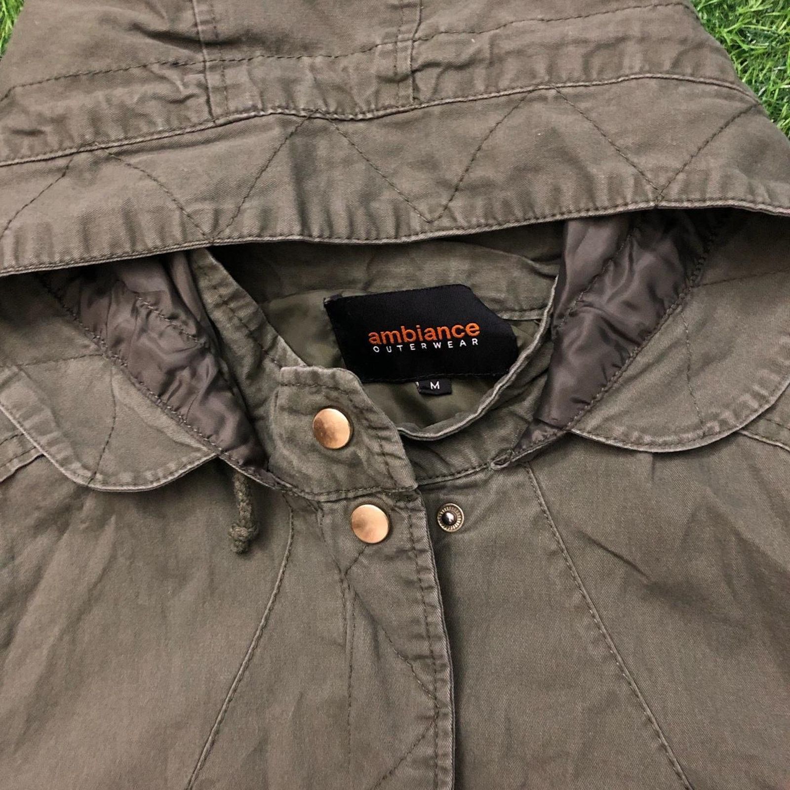 Other Women’s Green Ambiance Outerwear Hooded Trench Coat Size M / US 6-8 / IT 42-44 - 4 Thumbnail