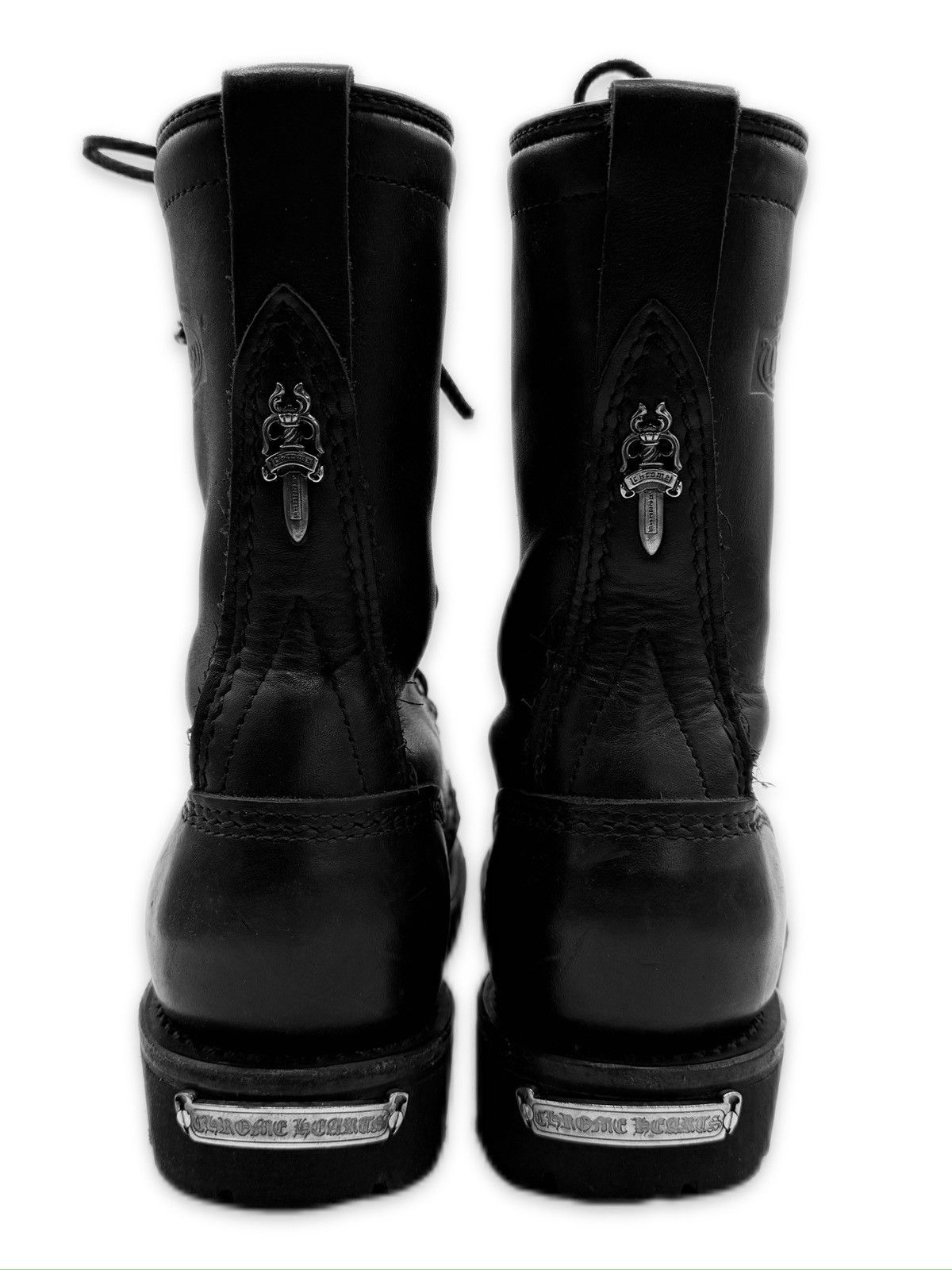 Chrome Hearts Chrome Hearts x Wesco Stomper Black Leather Hi-top Dagger Boots Size US 5.5 / EU 38 - 3 Thumbnail