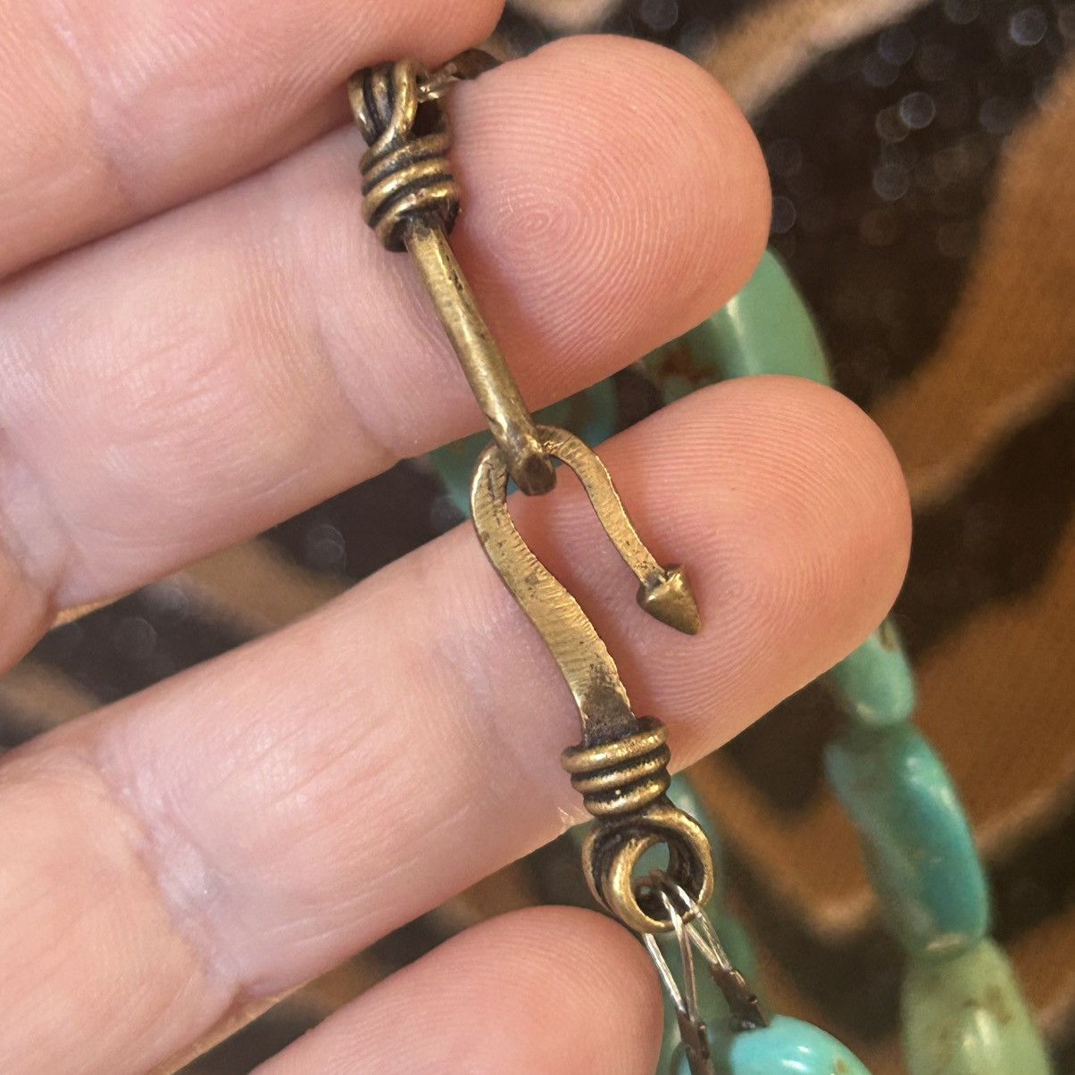 Vintage Handcrafted vintage genuine turquoise double strand necklace Size ONE SIZE - 7 Thumbnail