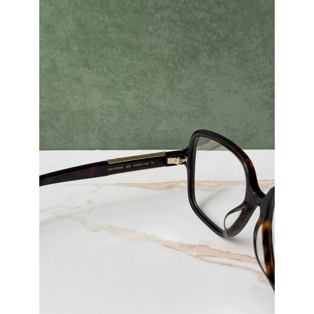 Gucci NEW Gucci GG1193OA Havana Brown Gold Logo Eyeglasses Frames Size ONE SIZE - 7 Thumbnail