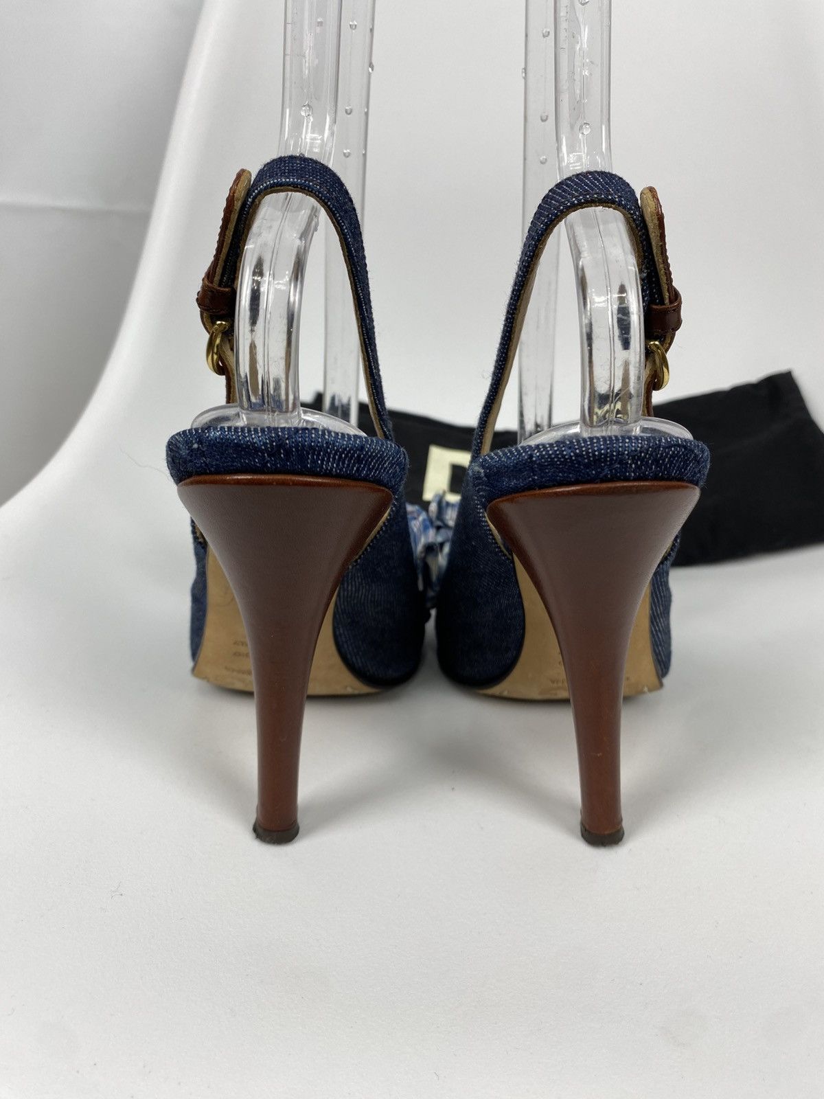 Dolce & Gabbana Dolce & Gabbana Denim Sandals Slingback Plaid size 38 Size US 8 / IT 38 - 3 Thumbnail