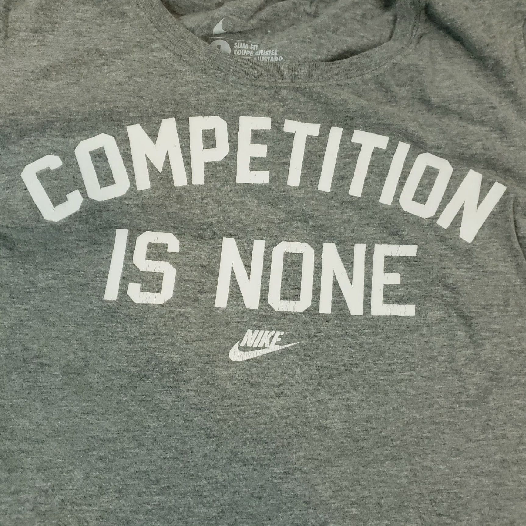 Nike Nike Dri-Fit T-Shirt Women's Large Gray Slim Fit Short Sleeve Size L / US 10 / IT 46 - 5 Thumbnail