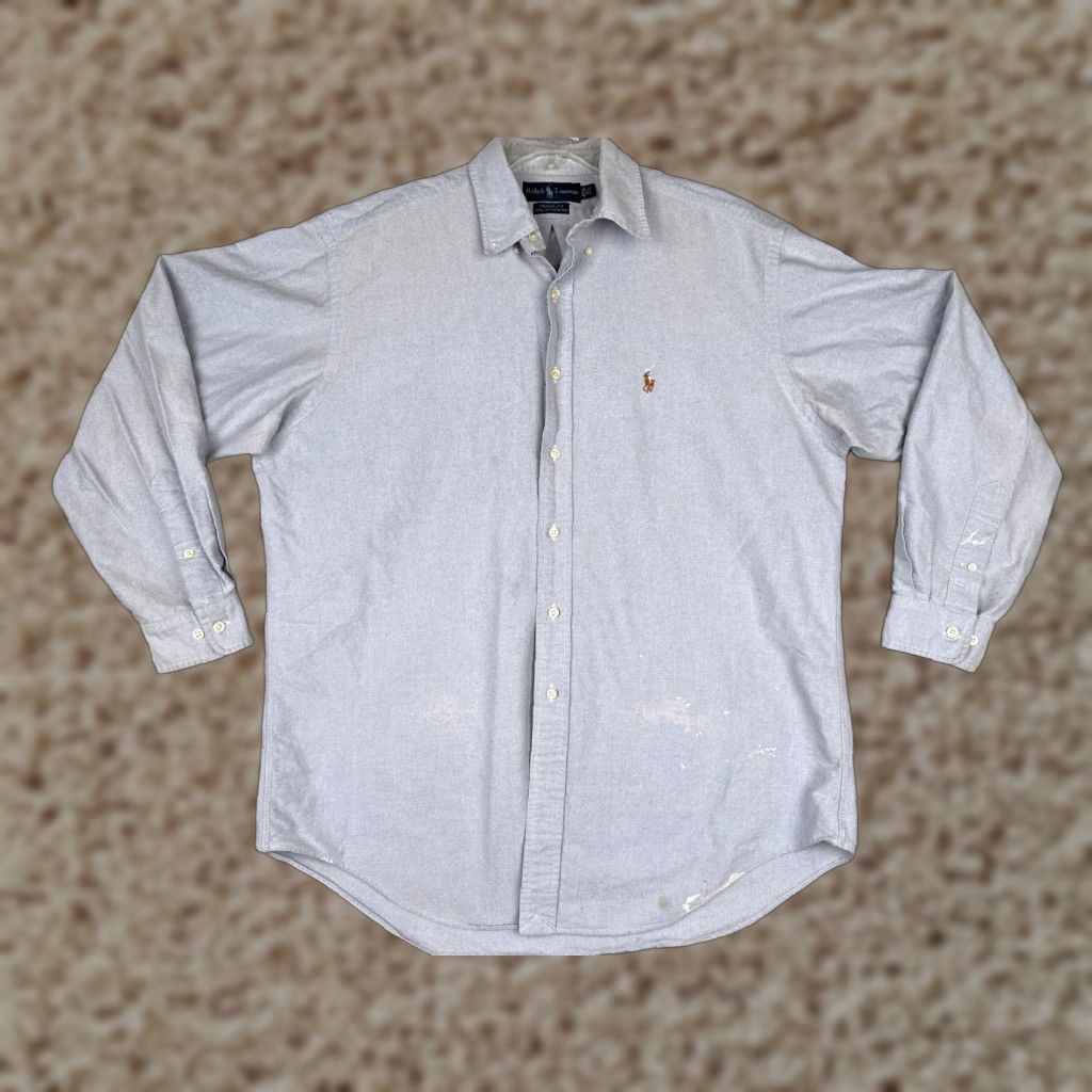 Polo Ralph Lauren Polo Ralph Lauren Shirt Adult XL Blue Long Sleeve Cotton VTG Size US XL / EU 56 / 4 - 1 Thumbnail