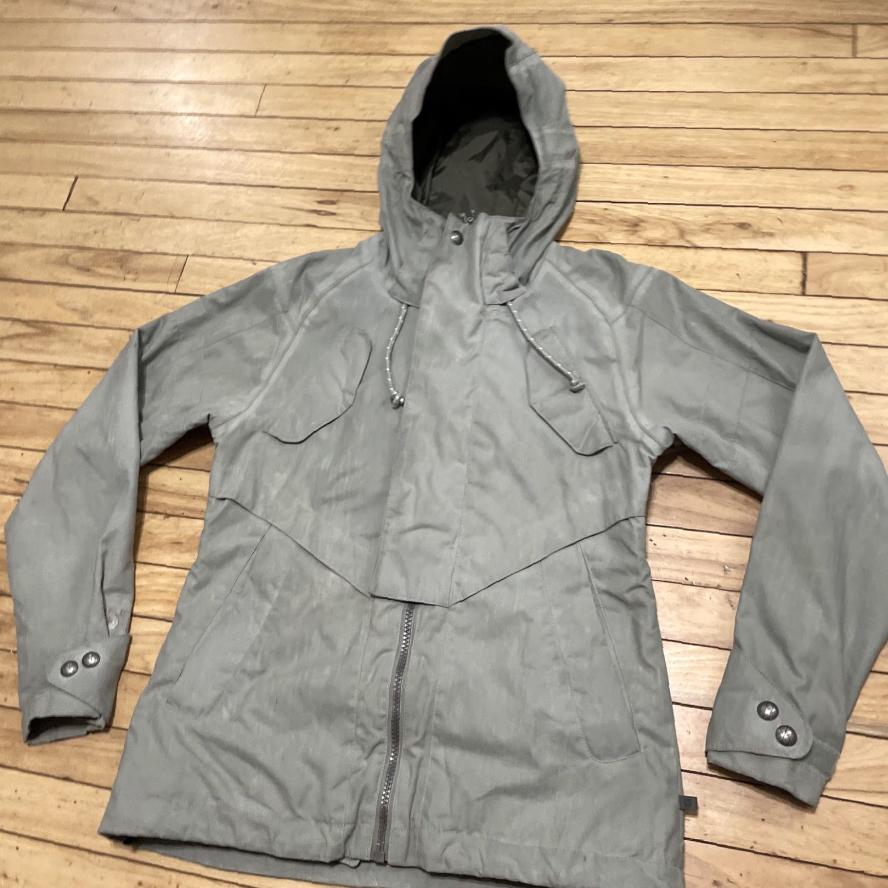 Burton VINTAGE Burton DryRide Snowboard Jacket Women M Vents Zip Gaiter Ski Snow Green Grunge Size M / US 6-8 / IT 42-44 - 2 Thumbnail