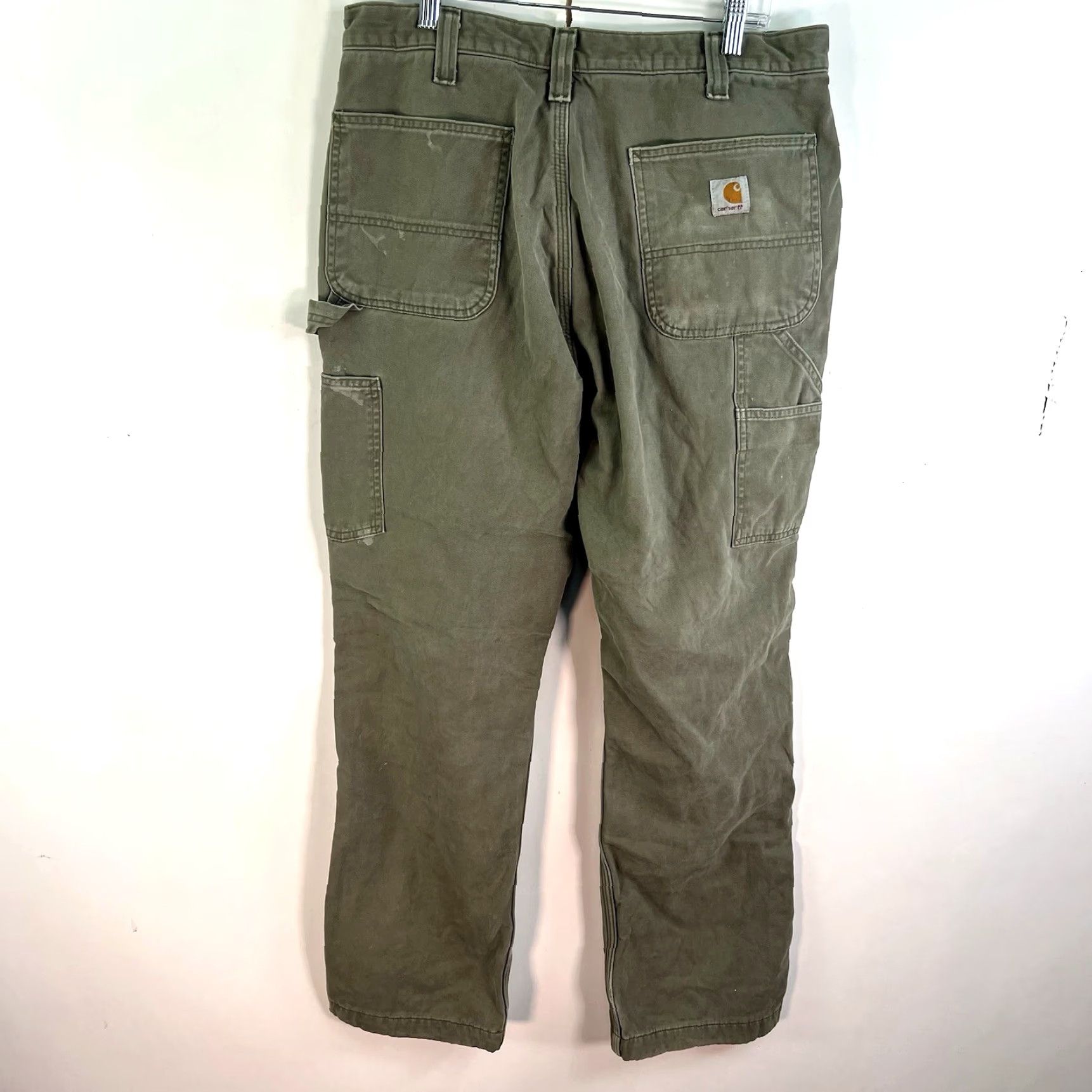 Carhartt VINTAGE Carhartt Canvas Carpenter Lined Distressed Pants Mens Size 34x32 Sage Green 10070 Grunge Workwear Size US 34 / EU 50 - 7 Thumbnail