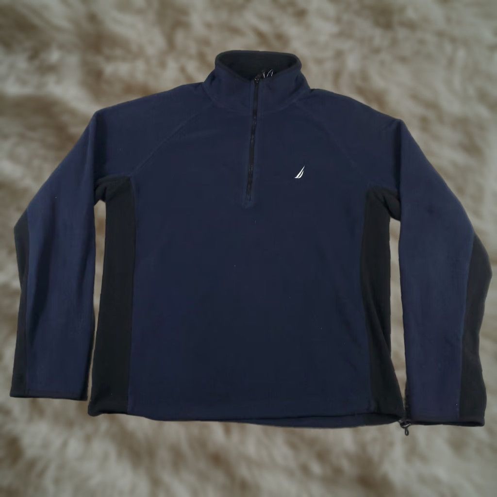 Nautica Nautica Sweater Mens Medium Blue Fleece Casual 1/4 Zip Up Pullover Sweatshirt Size US M / EU 48-50 / 2 - 1 Thumbnail