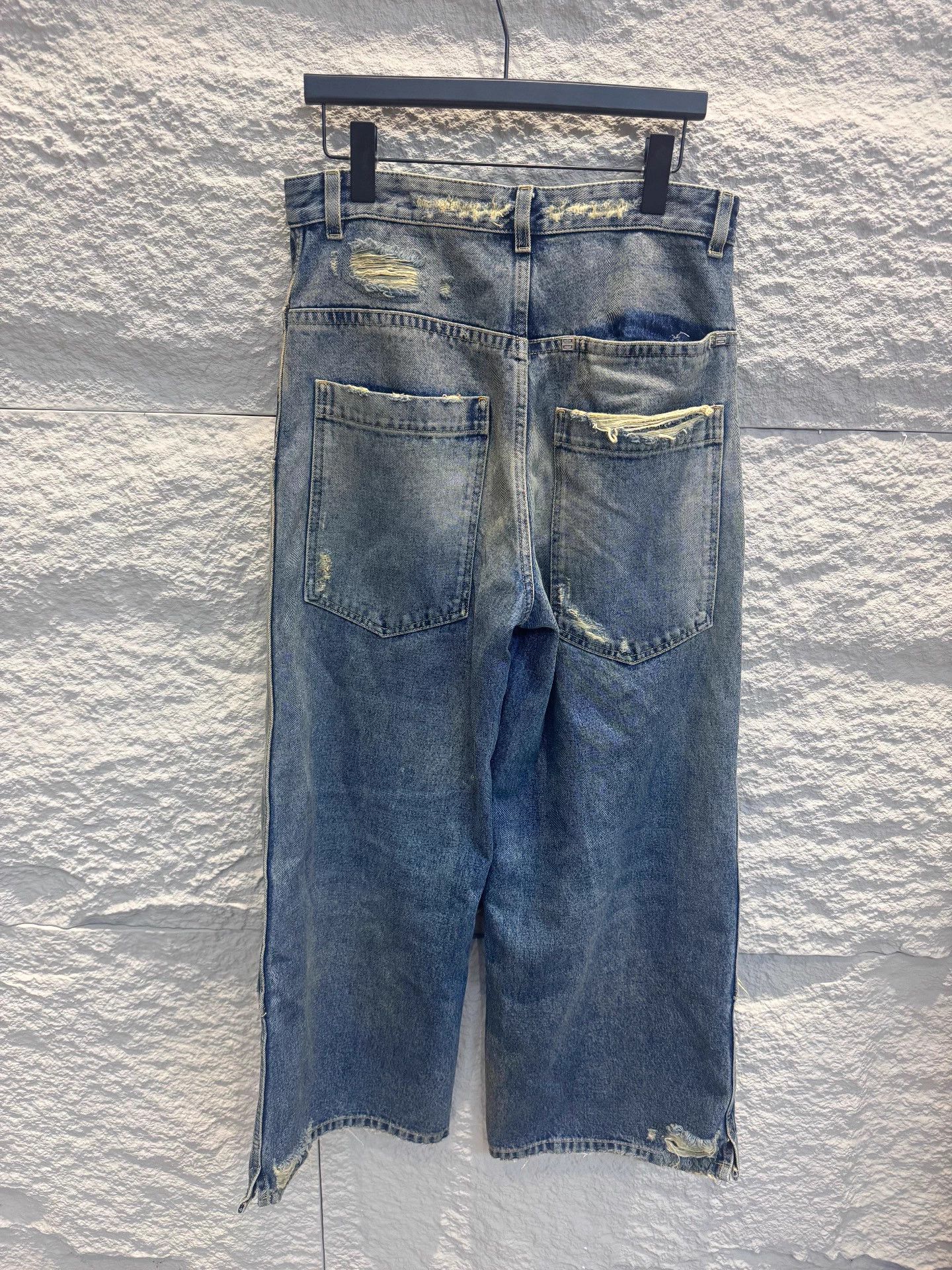 Givenchy GIVENCHY Washed Zip Straight-Wide Leg Lumberjack Size US 27 - 2 Thumbnail