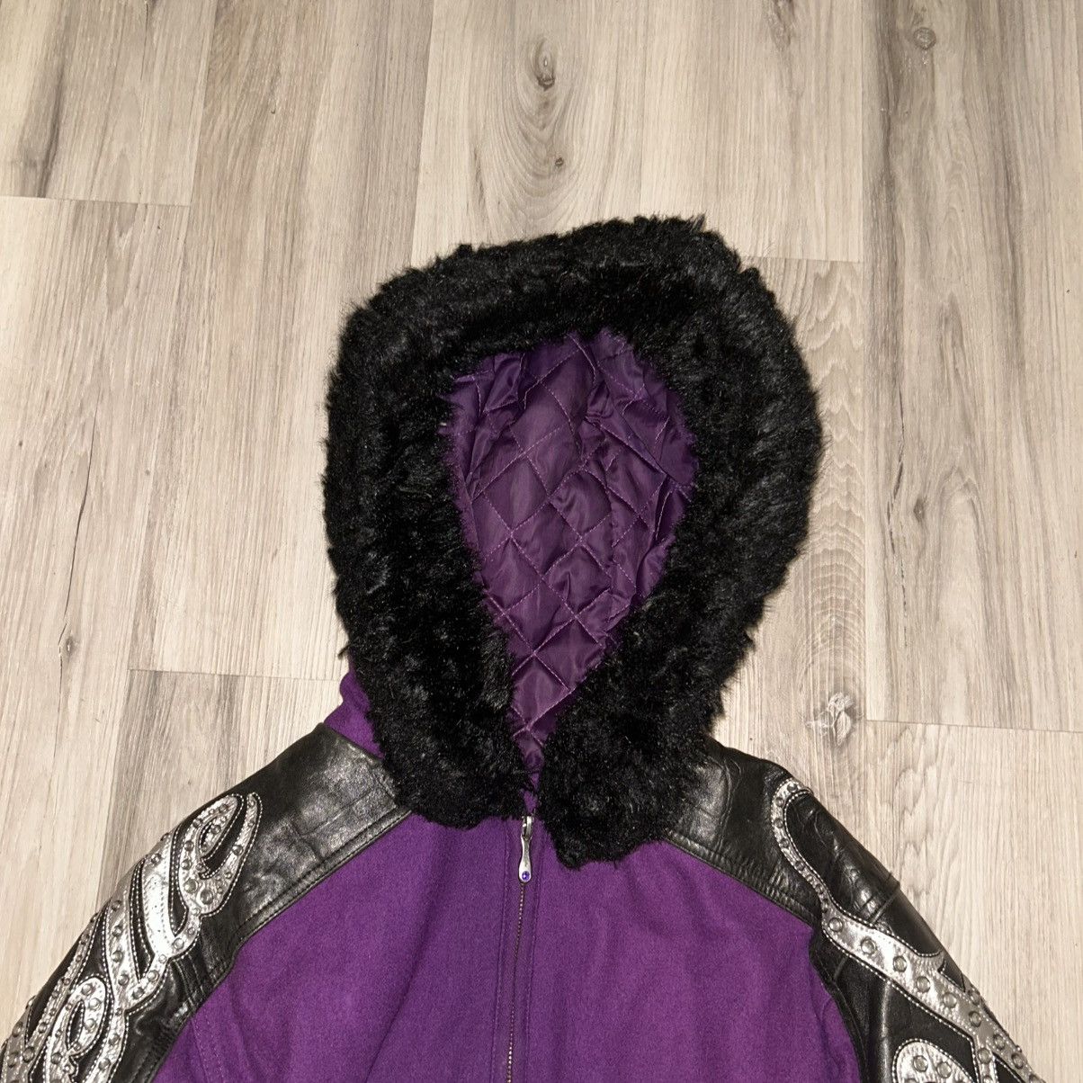 Pelle Pelle Pelle Pelle Y2K Purple bomber coat w/sequins sleeves Size S / US 4 / IT 40 - 4 Thumbnail