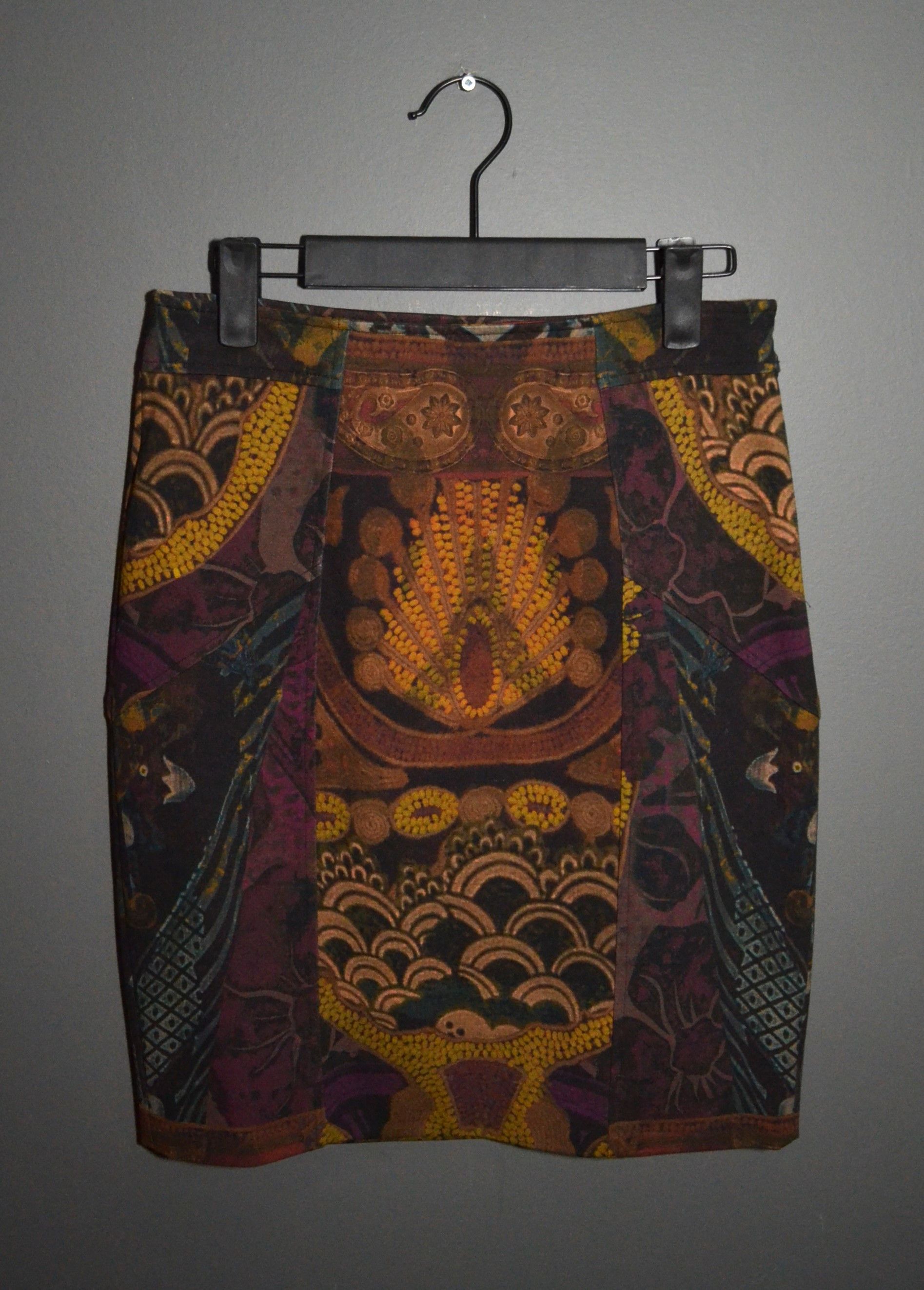 Etro Etro Wool Abstract Pencil Skirt 38 Made in Italy Size 26" / US 2 / IT 38 - 1 Thumbnail
