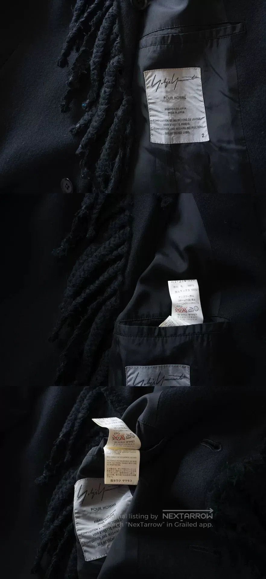 Yohji Yamamoto Yohji Yamamoto Fringed Black Jacket. Size S / US 4 / IT 40 - 9 Thumbnail