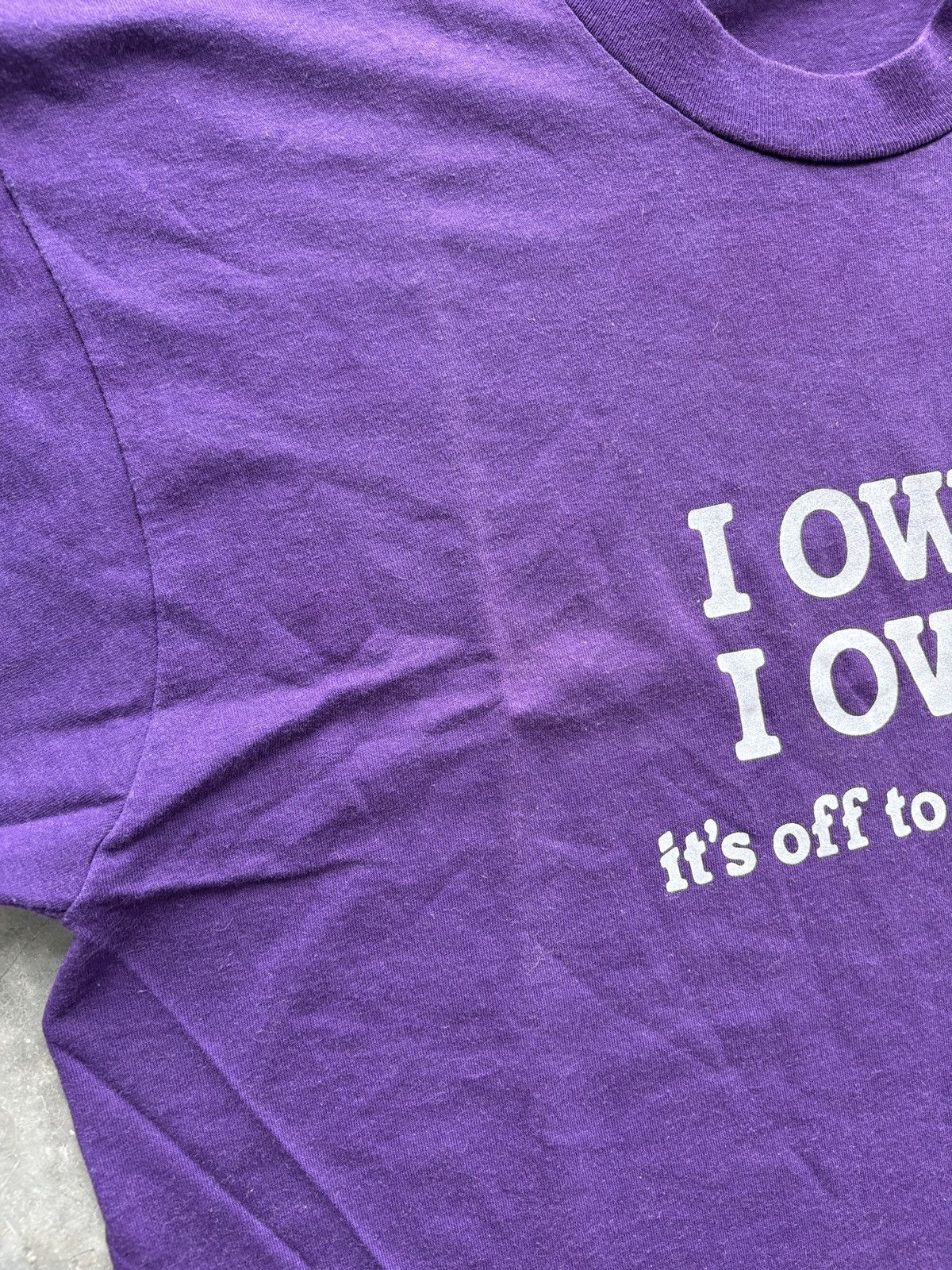 Vintage Vintage 80s I Owe Graphic Tee Size US XL / EU 56 / 4 - 4 Thumbnail