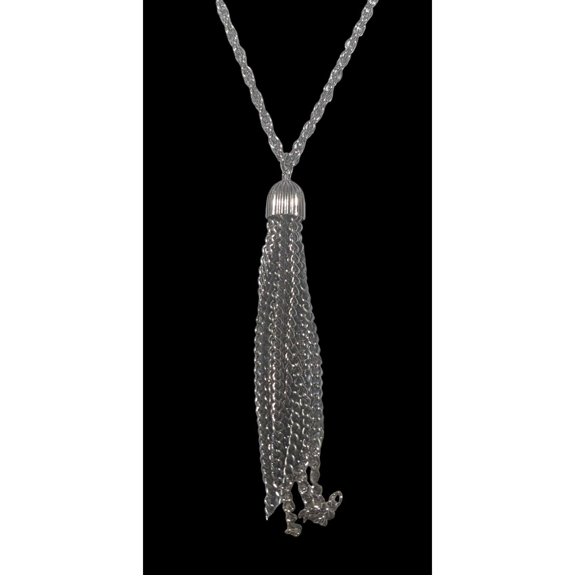 Other Simple Silver Chain Tassel Pendant Necklace Size ONE SIZE - 2 Thumbnail