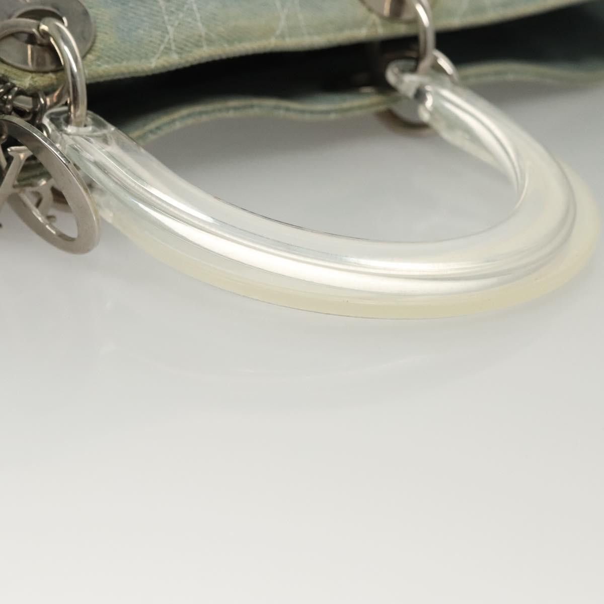 Dior DIOR Canage Hand Bag Denim Light Blue Silver Size ONE SIZE - 7 Thumbnail