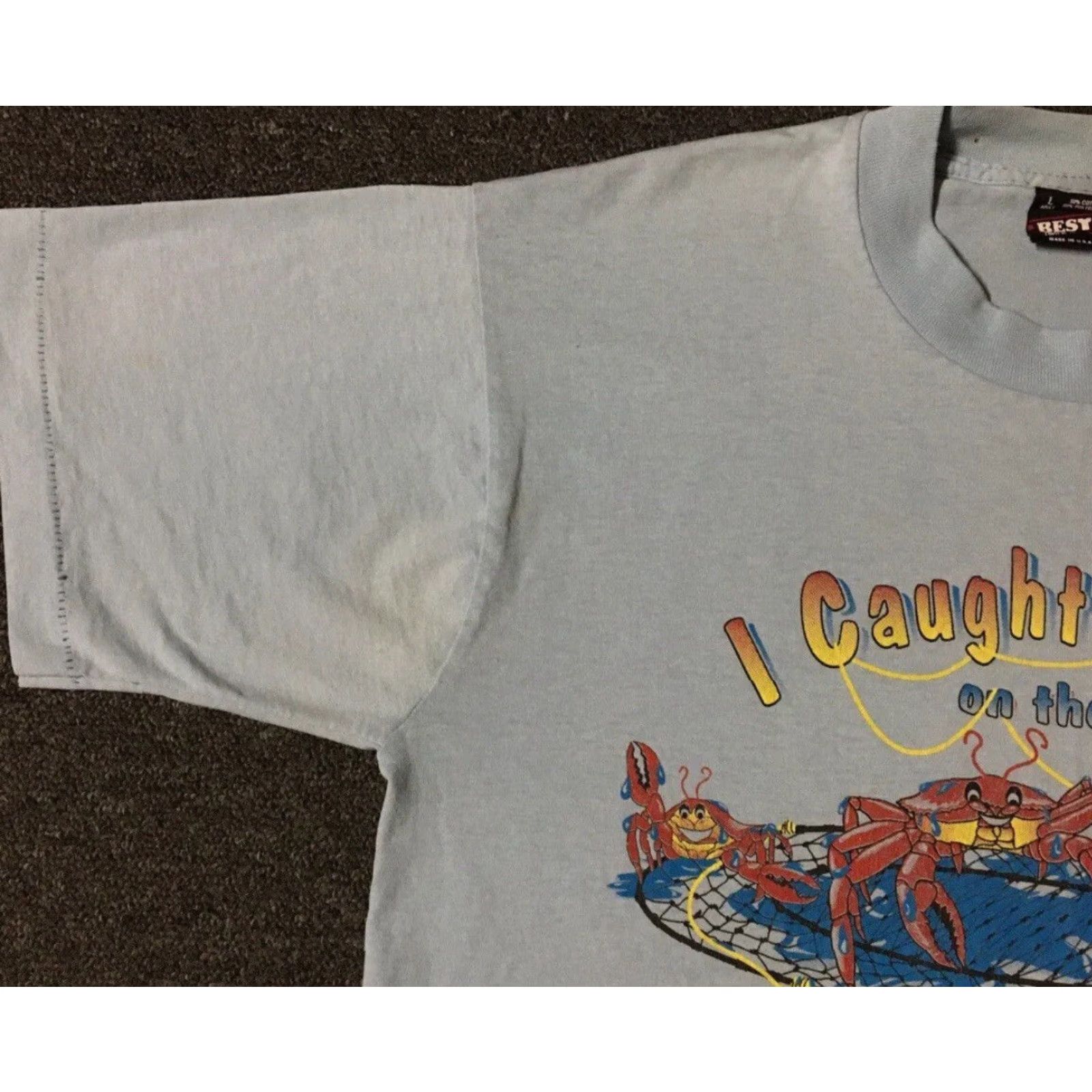 Vintage Vtg 90s I Got Crabs On Oregon Coast Faded Distress Shirt L Funny Crude Grunge 80 Size US L / EU 52-54 / 3 - 6 Thumbnail