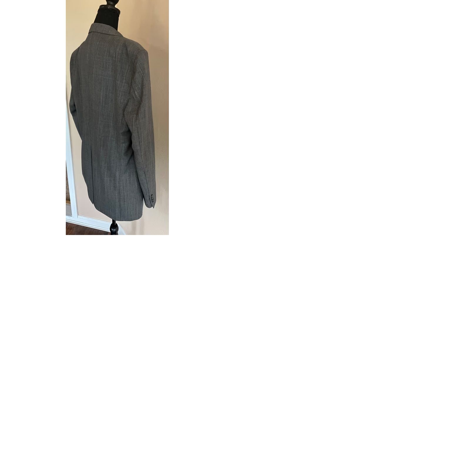 Haggar Haggar Jacket Blazer Mens 40 R Gray Striped Notch Lapel Two-Button Single-Breasted Three-Button Sleeve Regular Back Vent Size 40R - 9 Thumbnail
