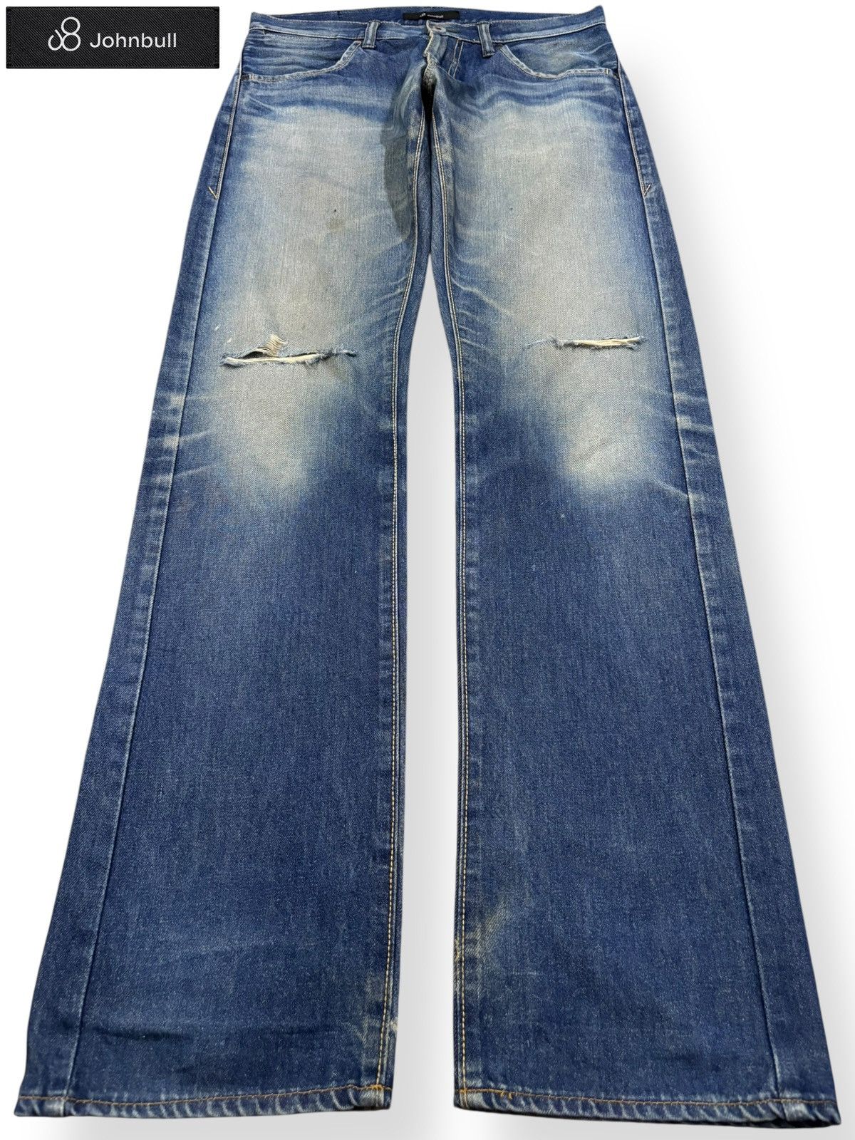 Johnbull Vintage Japanese Brand Johnbull Blue Faded Distressed Jeans Size US 31 - 1 Thumbnail
