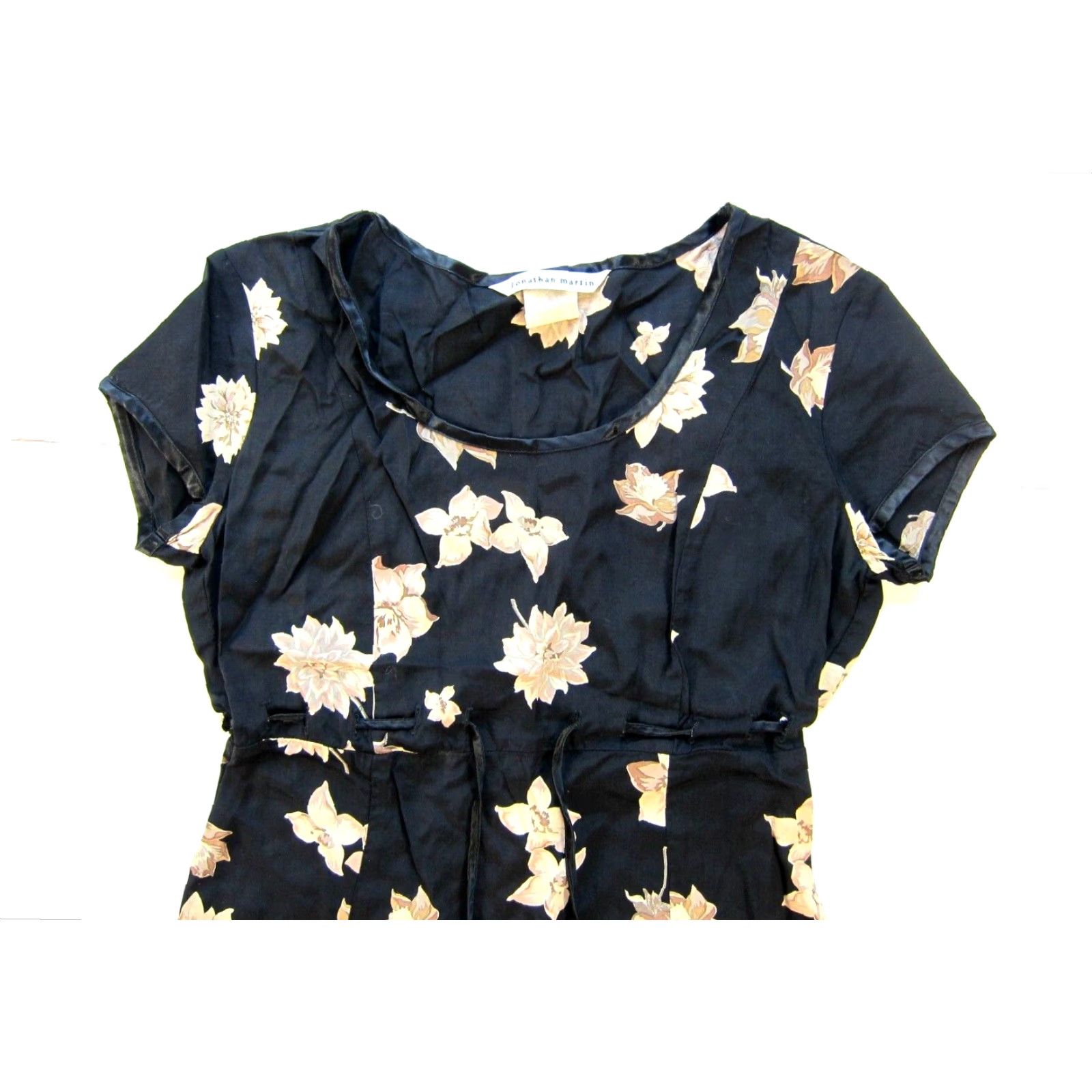 Vintage VINTAGE Jonathan Martin Dress Short Sleeve Maxi Floral Black XS Adult Womens Size 26" / US 2 / IT 38 - 4 Thumbnail