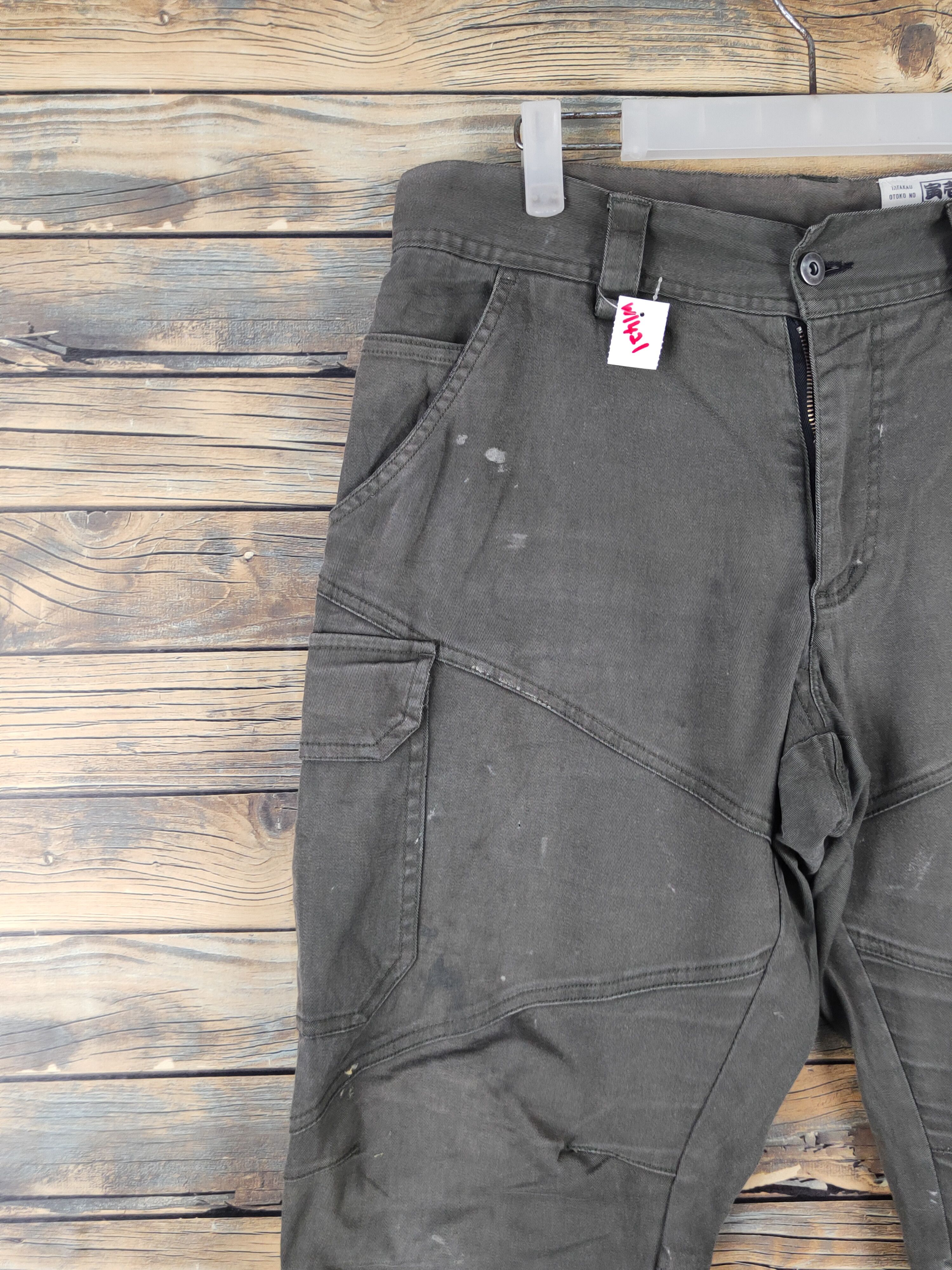 Japanese Brand Tora Olive Multipocket Tactical Joggers #W1421 Size US 33 - 3 Thumbnail