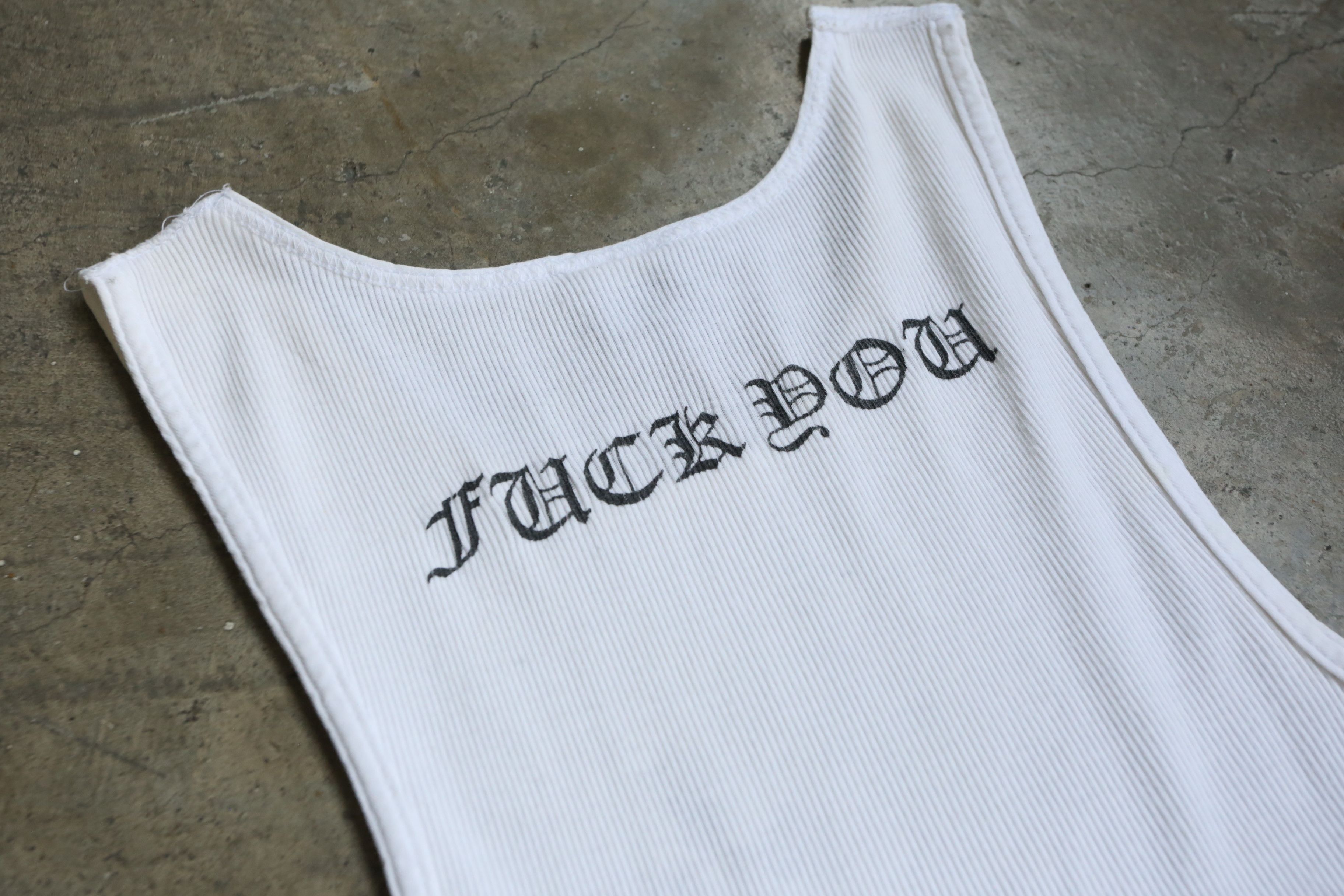 Chrome Hearts Chrome Hearts - "Fuck You" T-Bar Cross Ribbed Tank Top Size US M / EU 48-50 / 2 - 3 Thumbnail