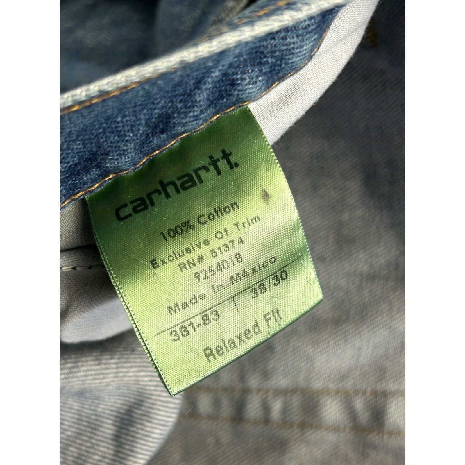 Carhartt VINTAGE Carhartt Jeans Relaxed Fit 38 x 30 Denim Blue 90s Grunge Logo 5-Pocket Mens Jeans Size US 38 / EU 54 - 5 Thumbnail