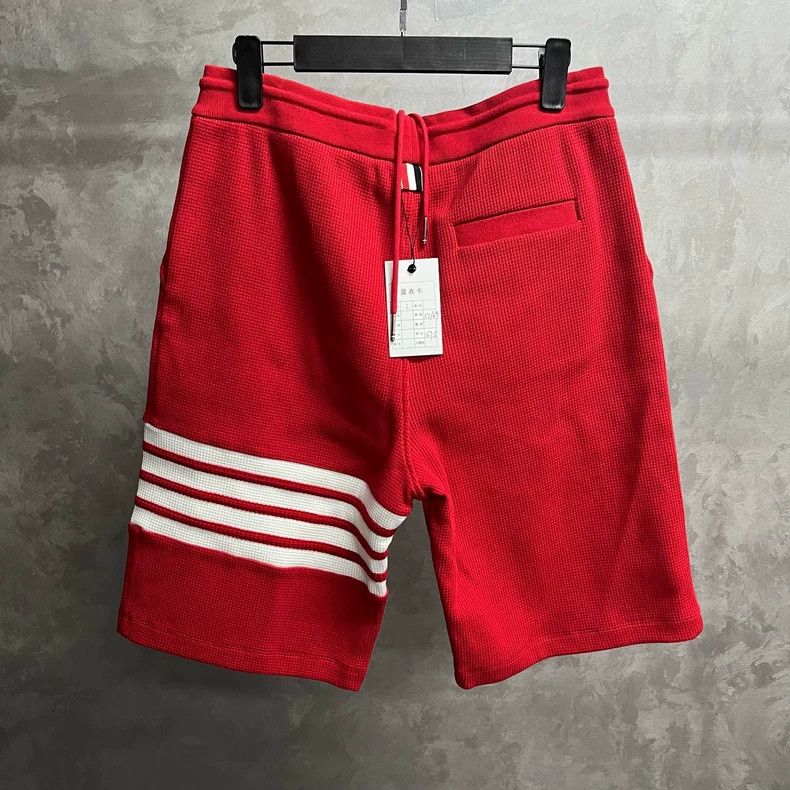 Thom Browne Thom browne Size3 The latest red waffle striped logo shorts Size US 35 - 1 Thumbnail