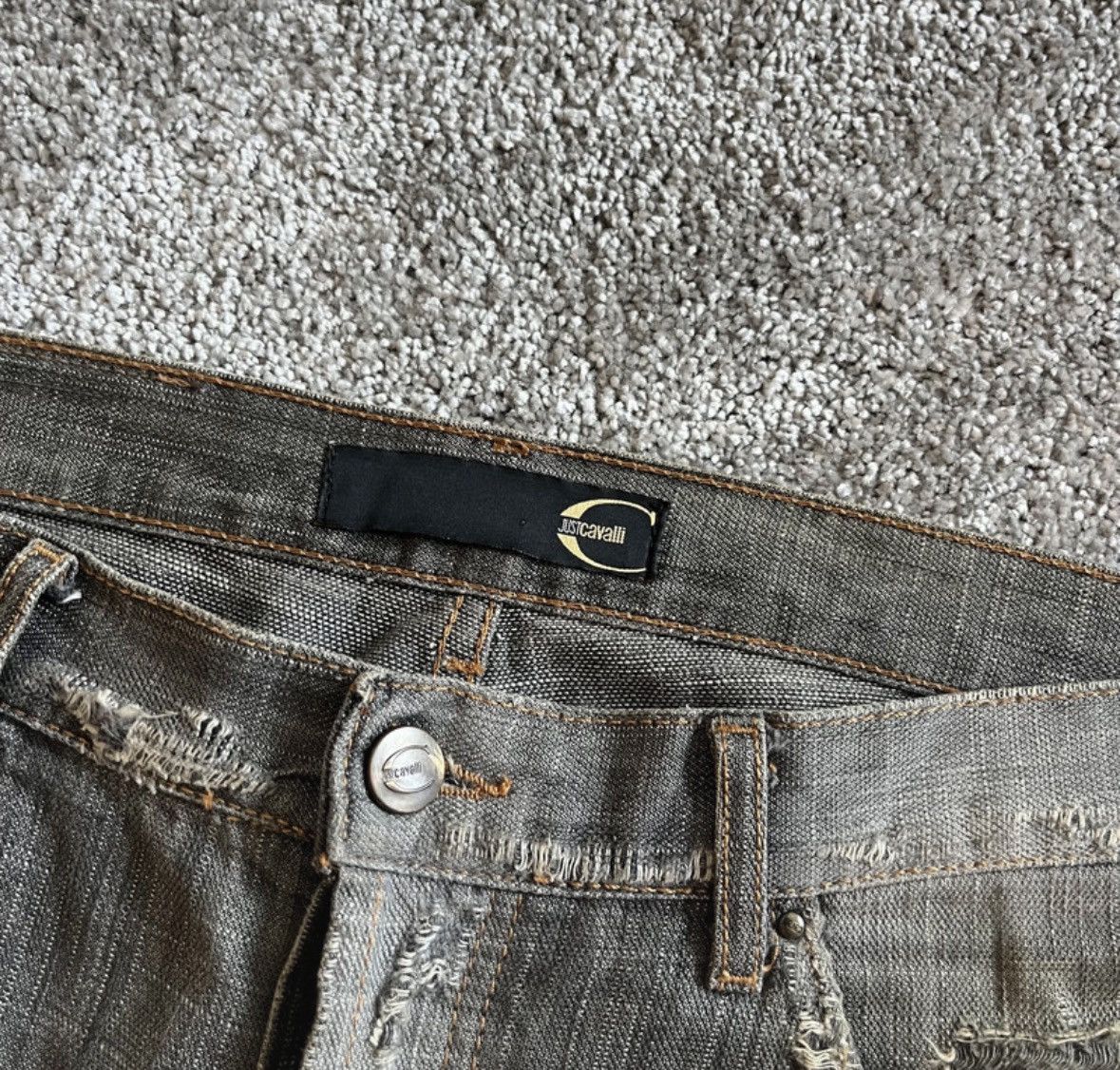 Just Cavalli Just Cavalli Distressed Vintage Slim Fit Jeans Size US 33 - 6 Thumbnail