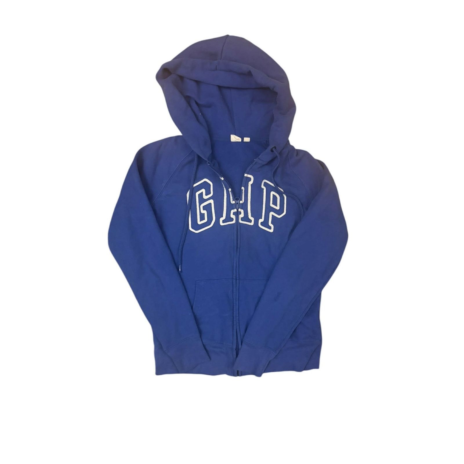 Gap Blue GAP Zip Up Crop Hoodie Embroidered Large Logo Adult SM Size S / US 4 / IT 40 - 3 Thumbnail