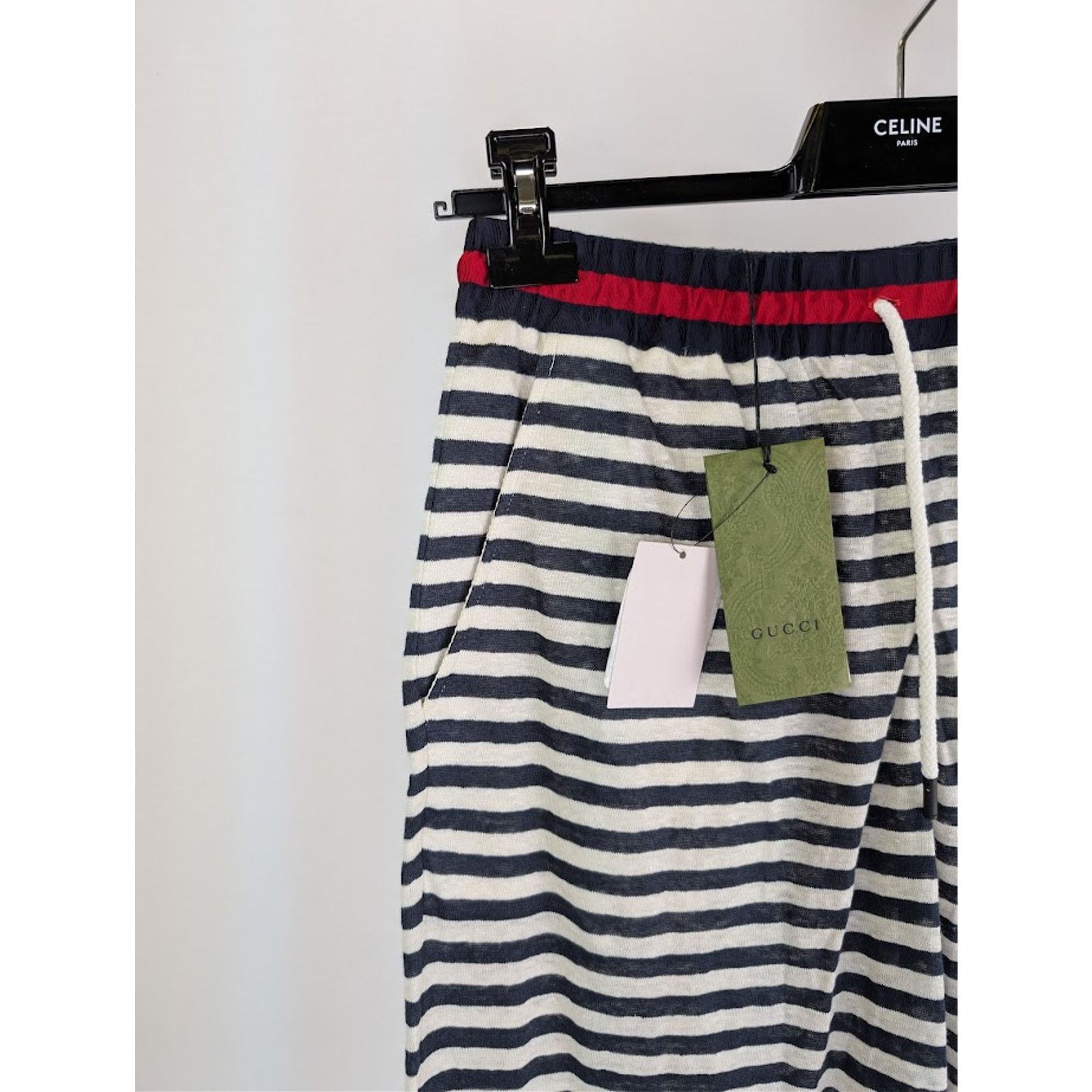Gucci o1rshd1 Striped Linen Jersey Basket Pant in Navy/Milk Size US 36 / EU 52 - 5 Thumbnail
