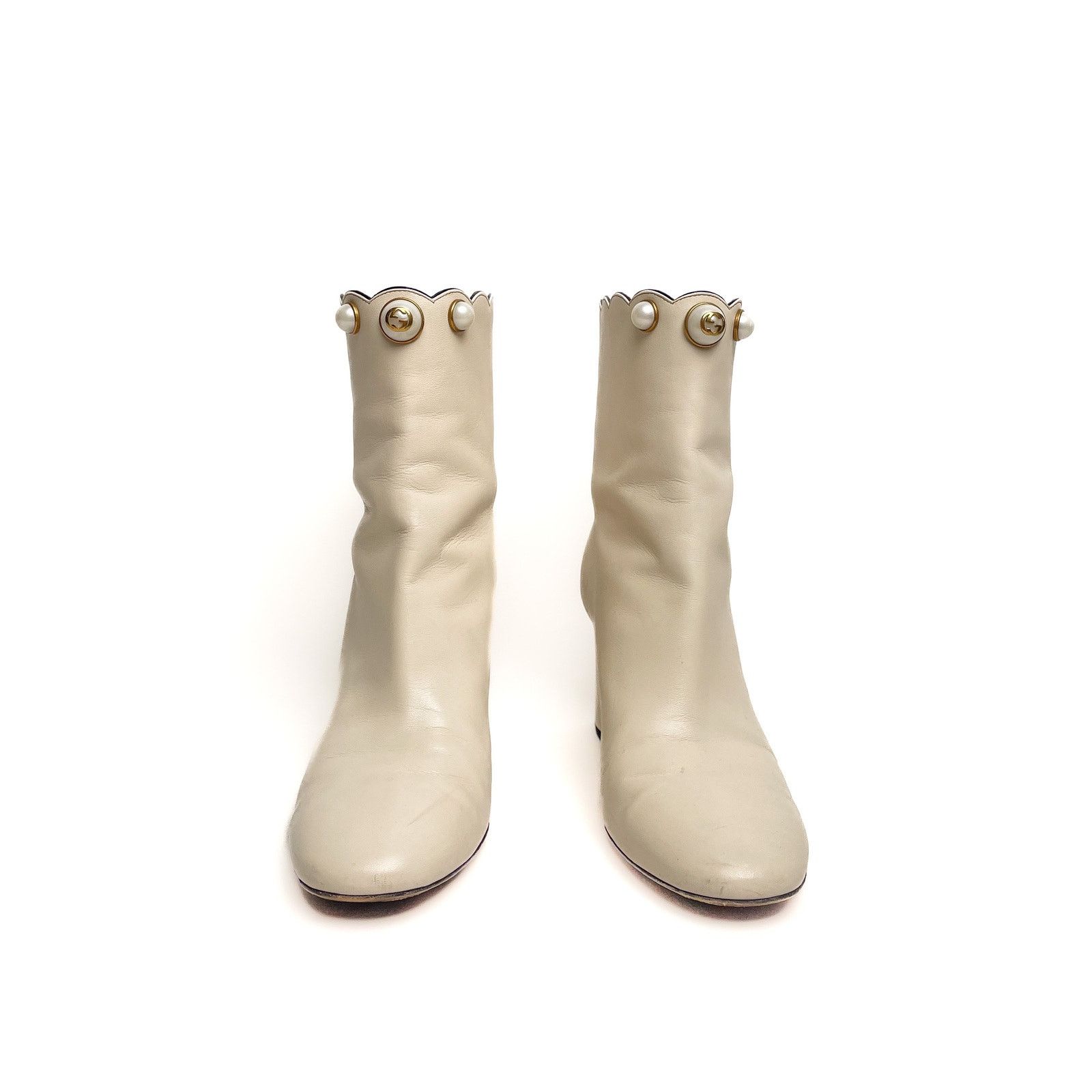 Gucci Cream Short Boots Size US 8 / IT 38 - 2 Thumbnail