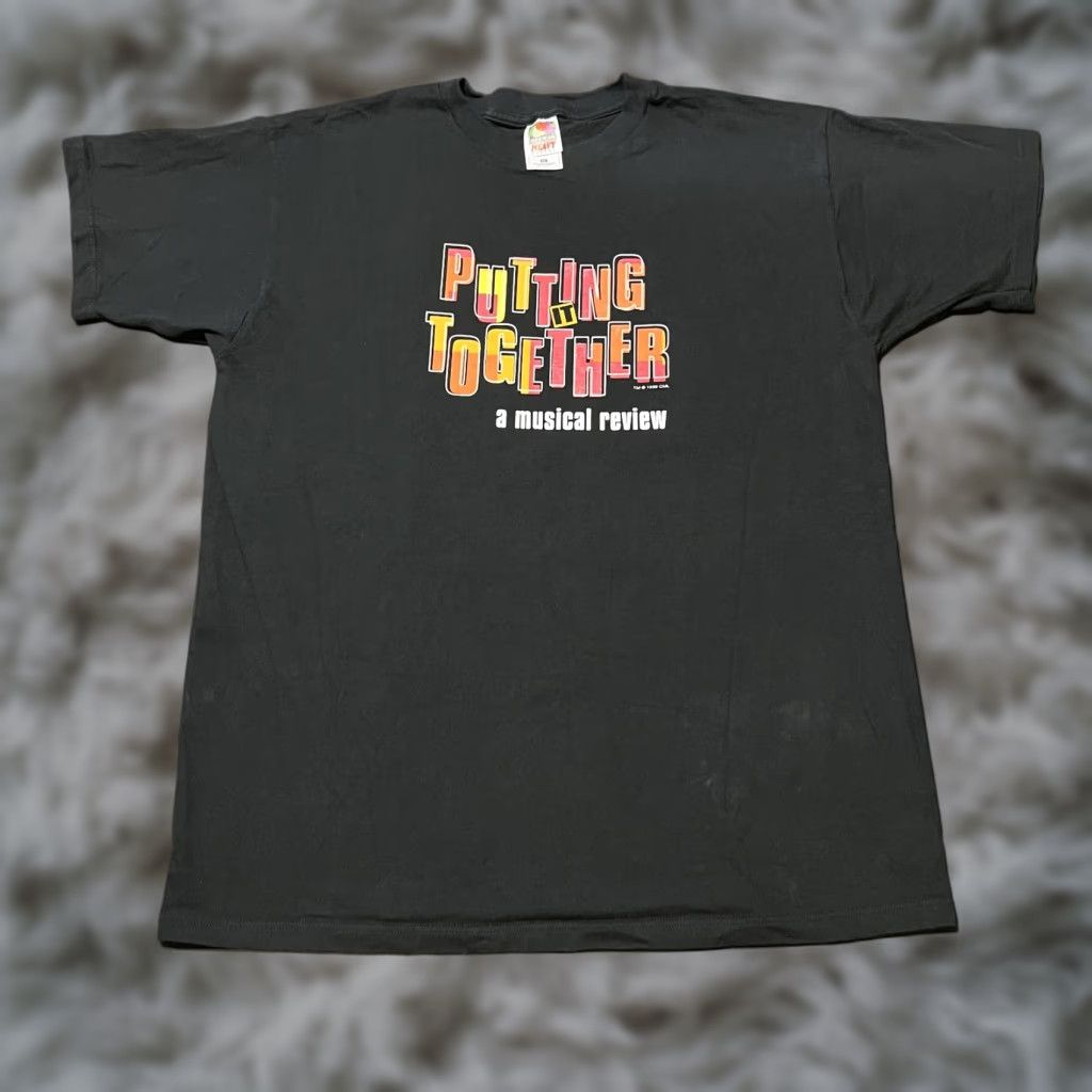 VINTAGE Putting It Together Shirt Men XL Black Musical Review Broadway 1999 Tee