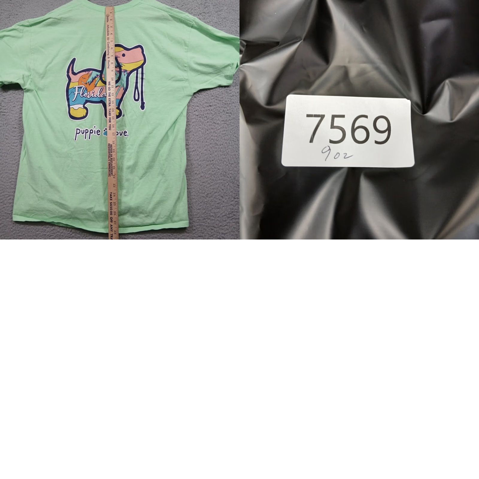 Vintage Puppie Love T-Shirt Mens XL Green Florida Rescue Dog Graphic Printed in USA Size US XL / EU 56 / 4 - 8 Thumbnail