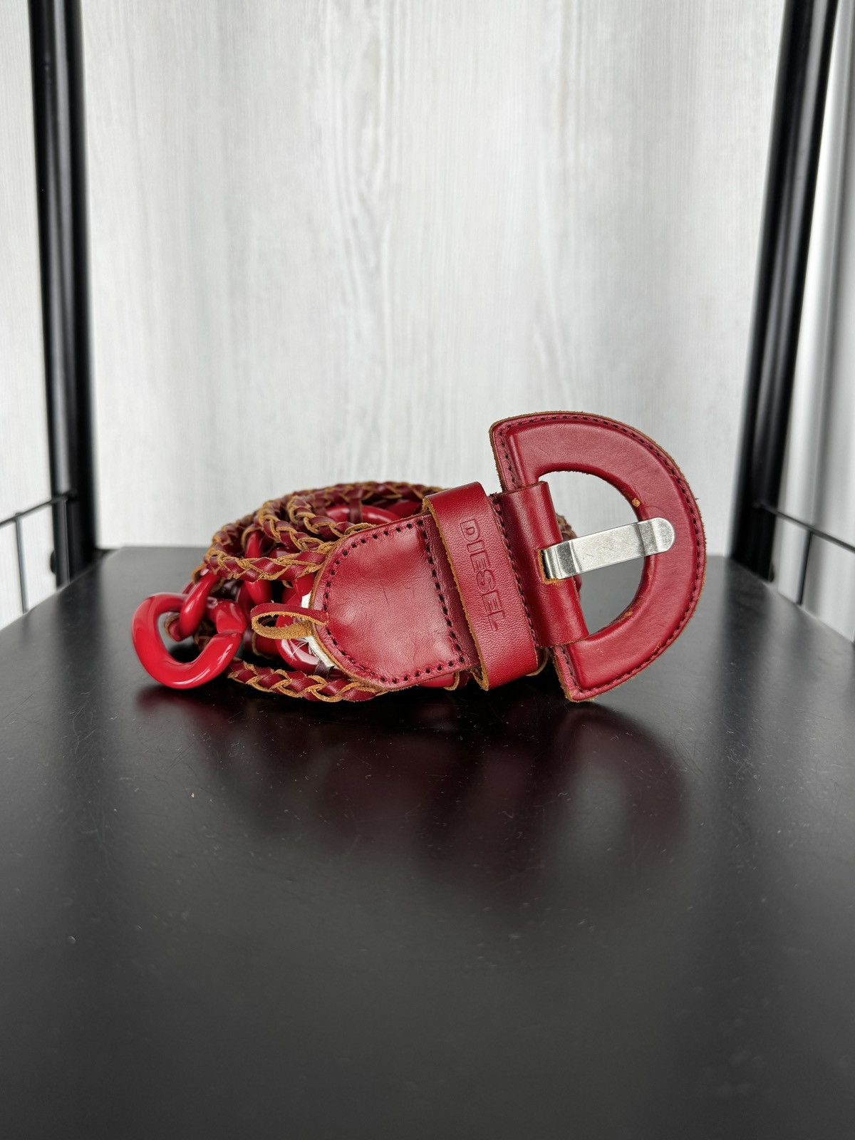 Diesel Diesel vintage avant garde chain style cow leather belt 32 Size 32 - 5 Thumbnail