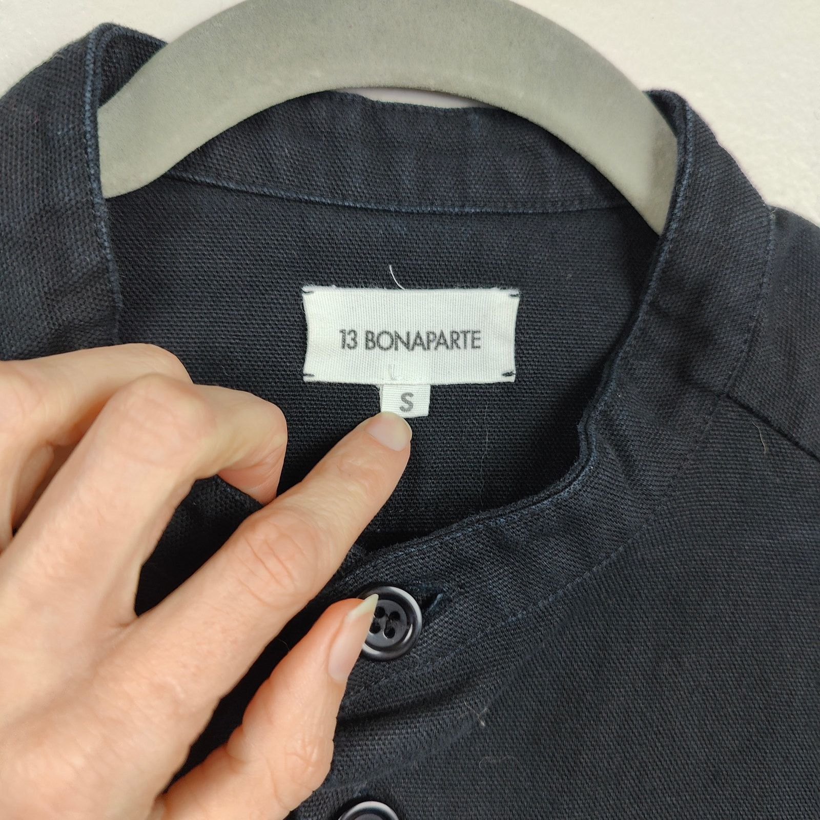 Other 13 Bonaparte Overshirt Small Black Twill Standing Collar Size US S / EU 44-46 / 1 - 4 Thumbnail