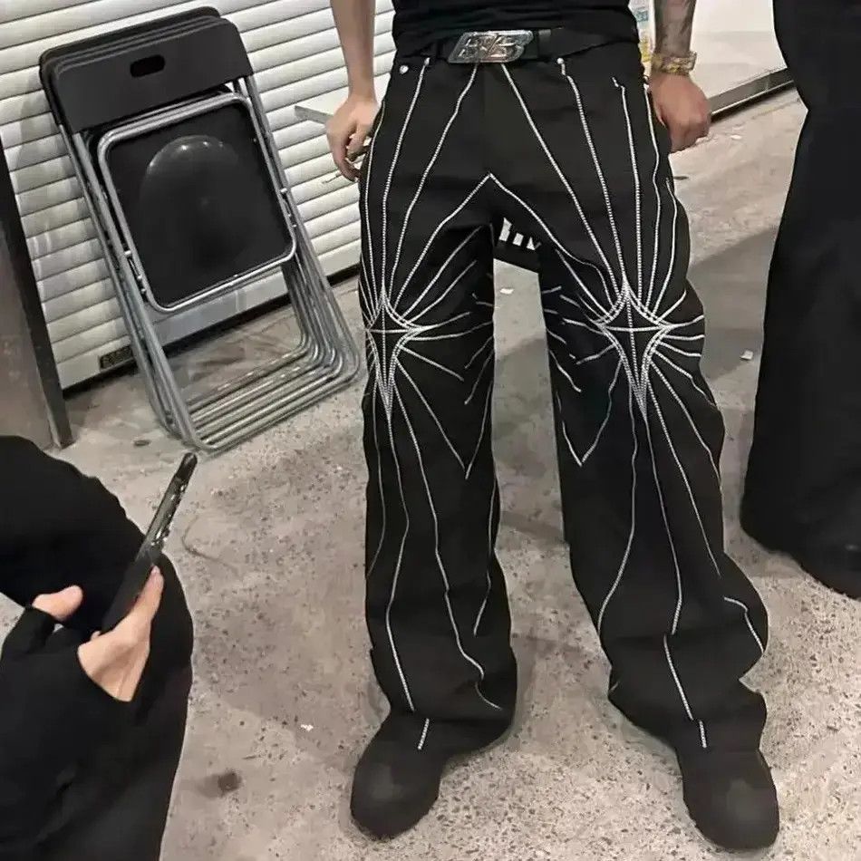 Japanese Brand Streetwear Retro Distressed Straight Hot Jeans Pants Size US 32 / EU 48 - 1 Thumbnail
